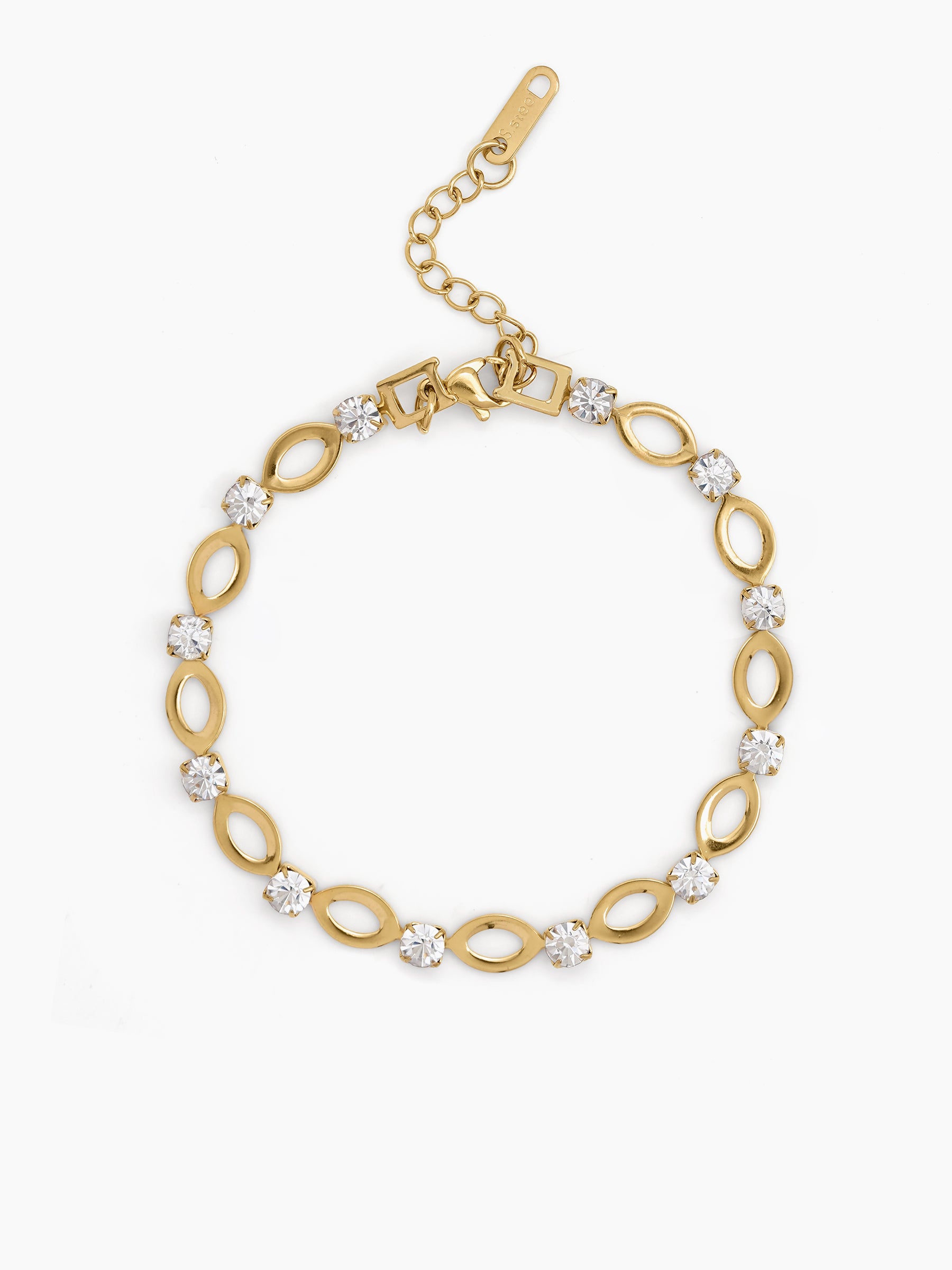 Sudhir Diamond Solitaire Chain Link 18K Gold Plated Rakhi