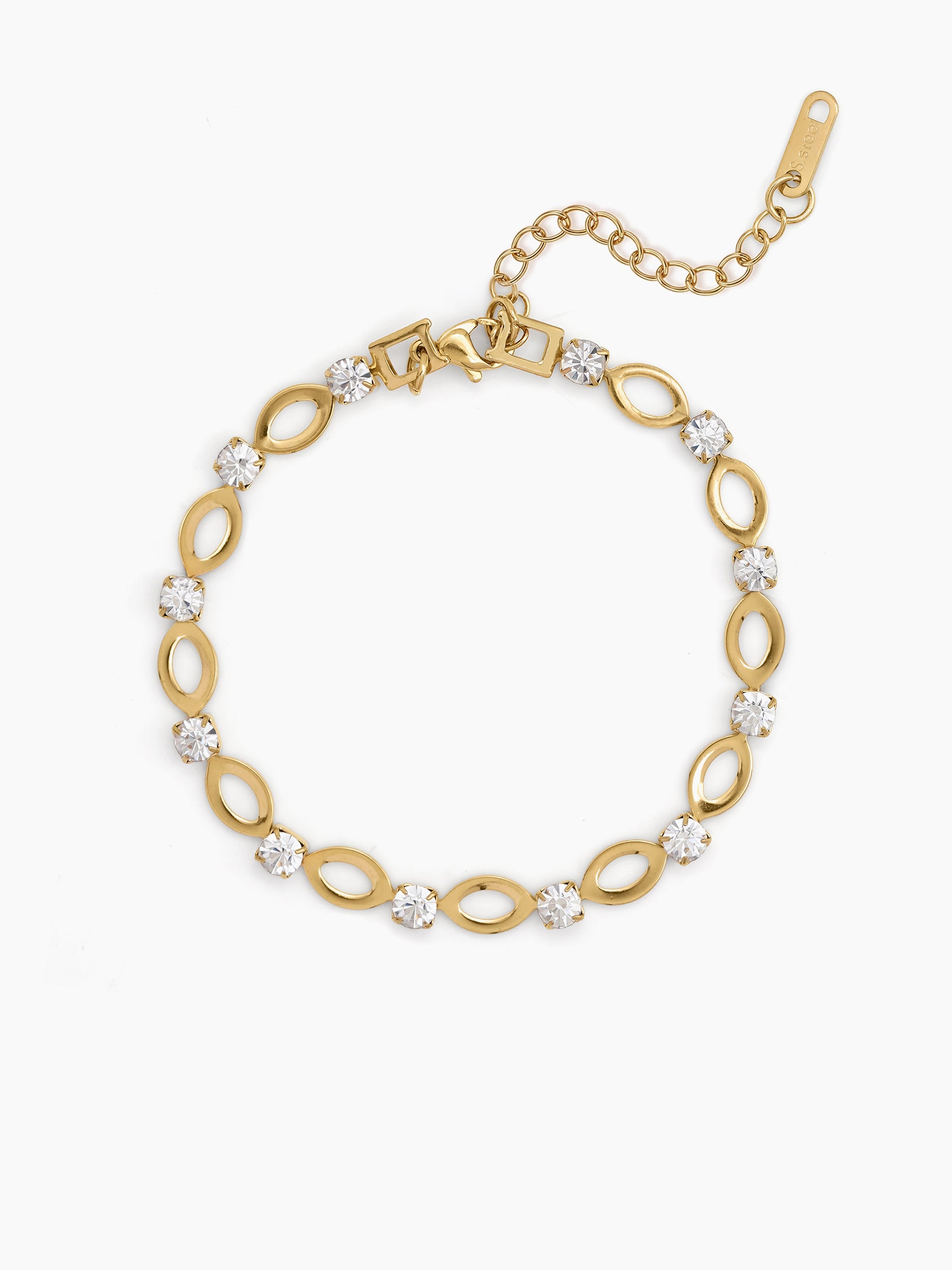 Sudhir Diamond Solitaire Chain Link 18K Gold Plated Rakhi