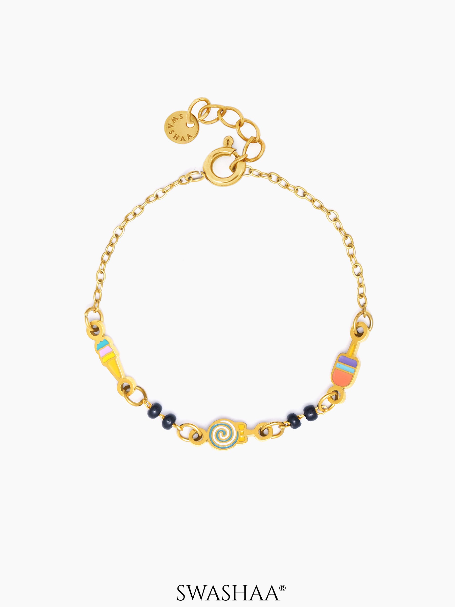 Sugar Bliss Charm 18K Gold Plated Kid's Nazariya Loose Bracelet