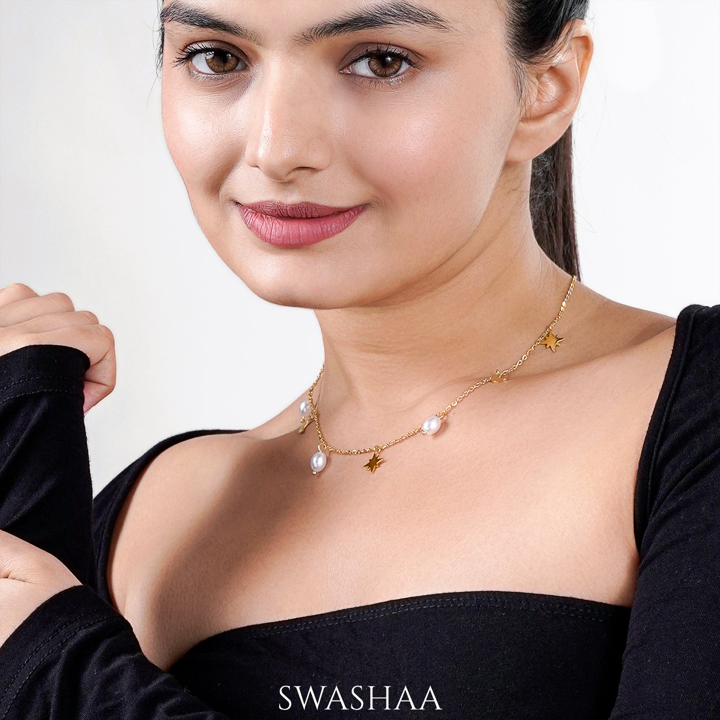 Sun & Moon 18K Gold Plated Necklace