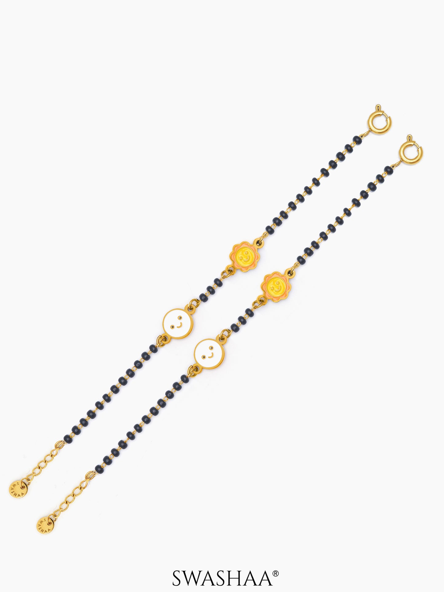 Sun & Moon Charms 18K Gold Plated Kid's Nazariya Bracelet