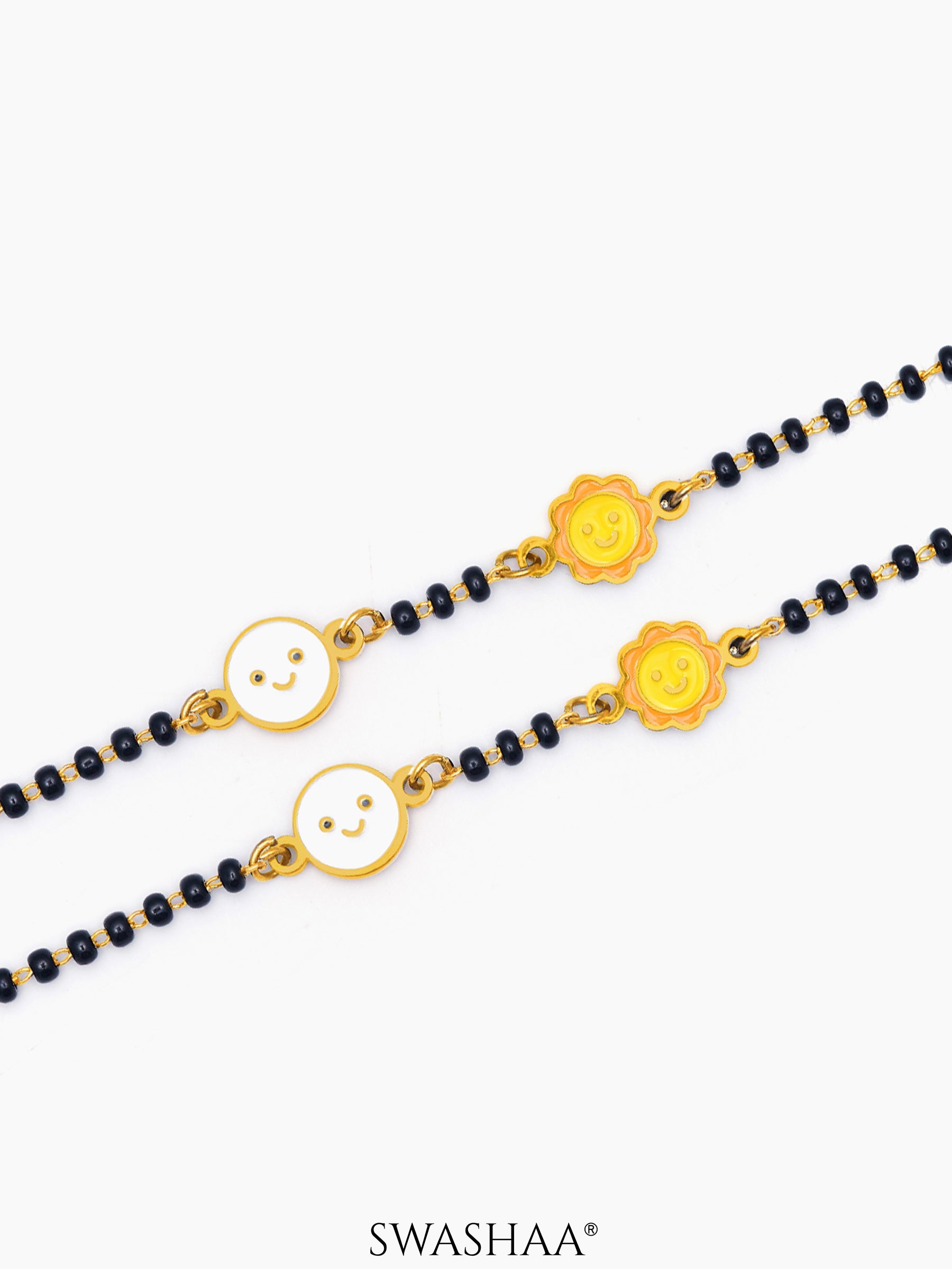 Sun & Moon Charms 18K Gold Plated Kid's Nazariya Loose Bracelet