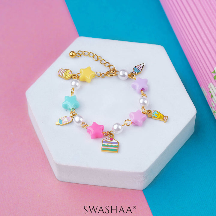 Super Stars Charms 18K Gold Plated Kid's Bracelet