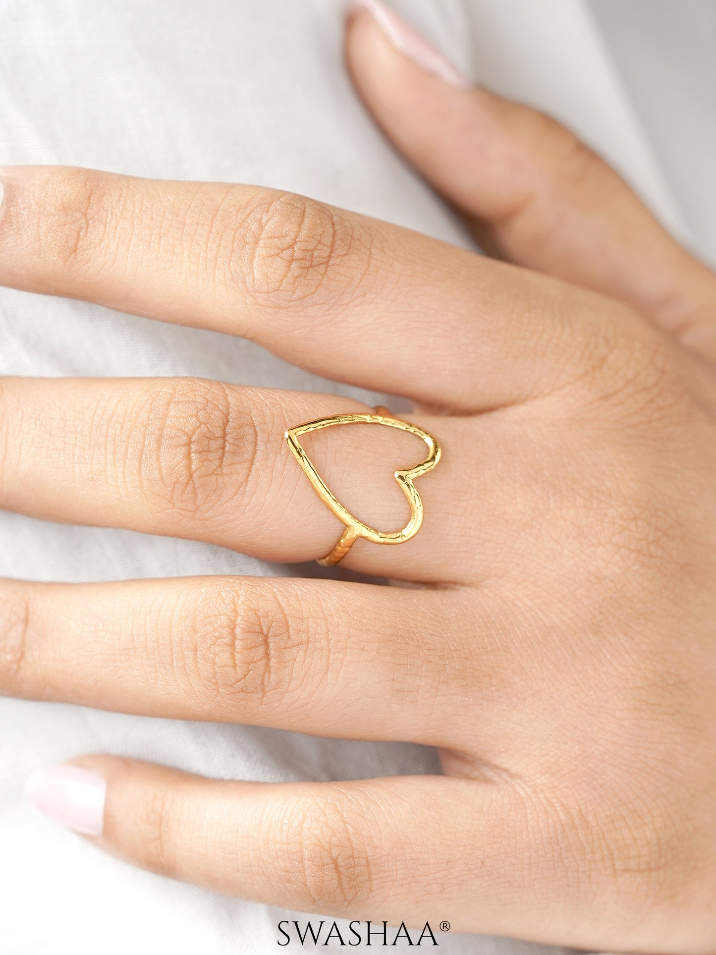 Susana Heart Shaped 18K Gold Plated Ring
