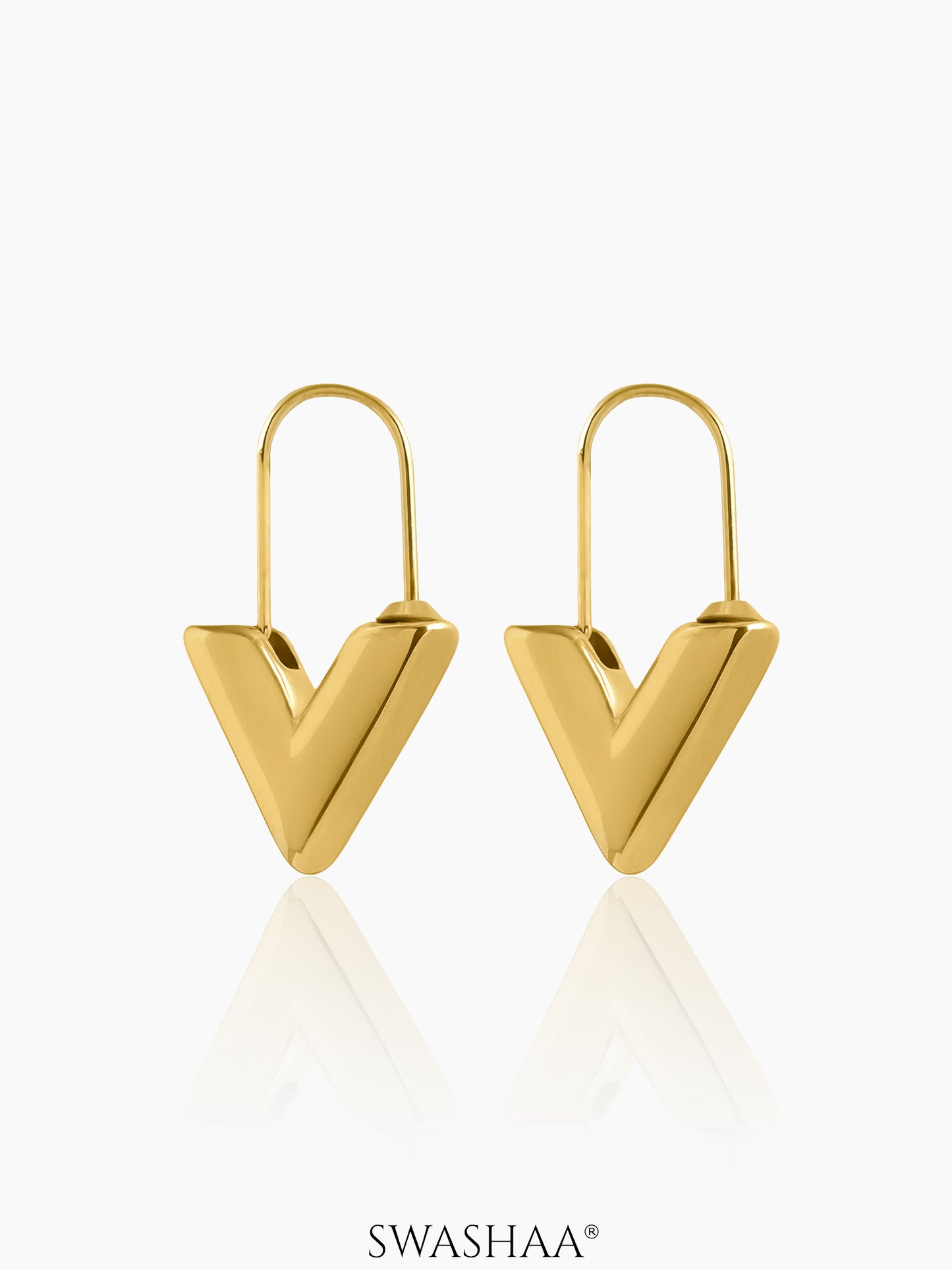 Svara V-Drop Women's Hoop Earrings