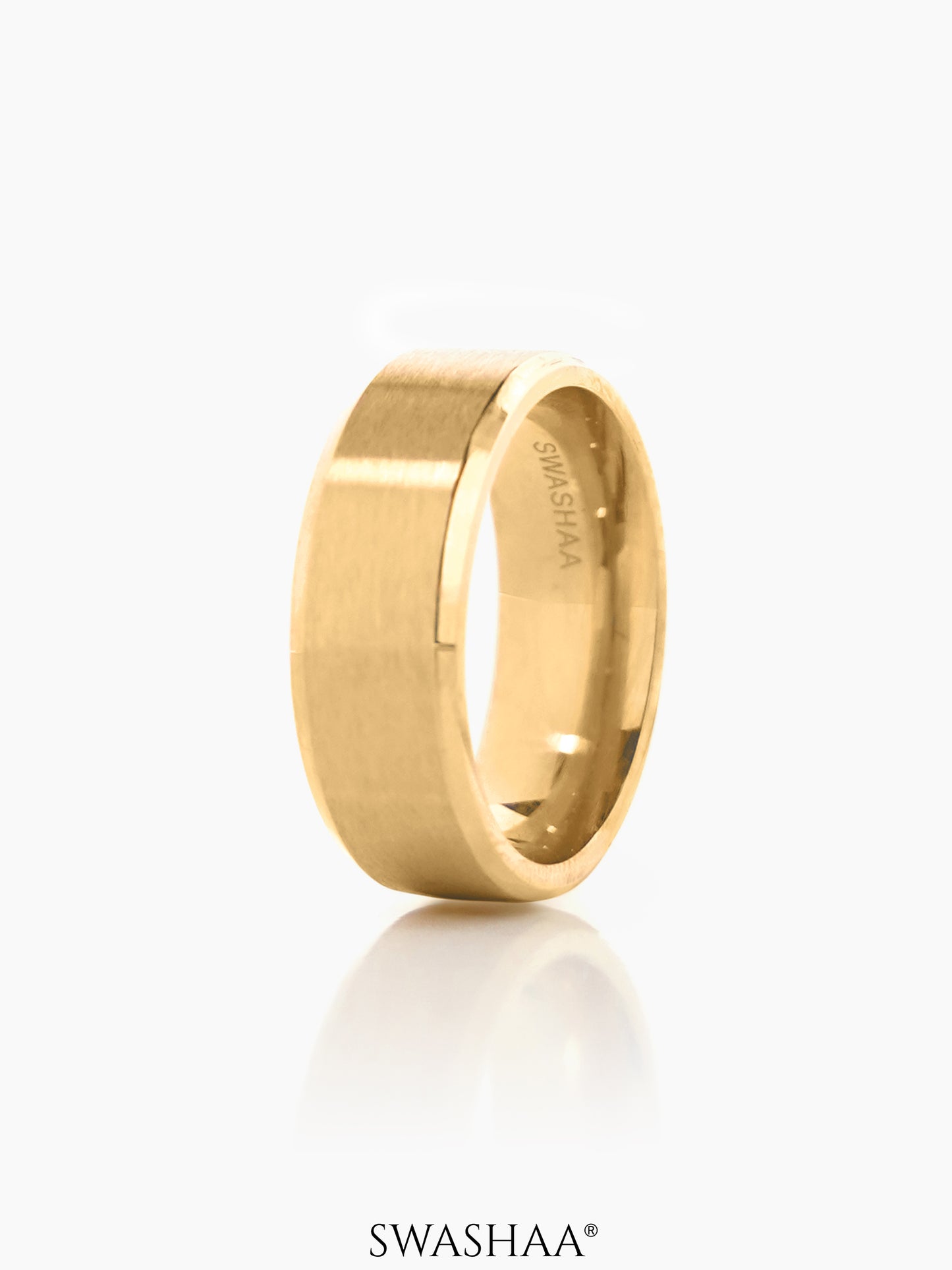 Sylvan Solid 18K Gold Plated Band Men's Ring