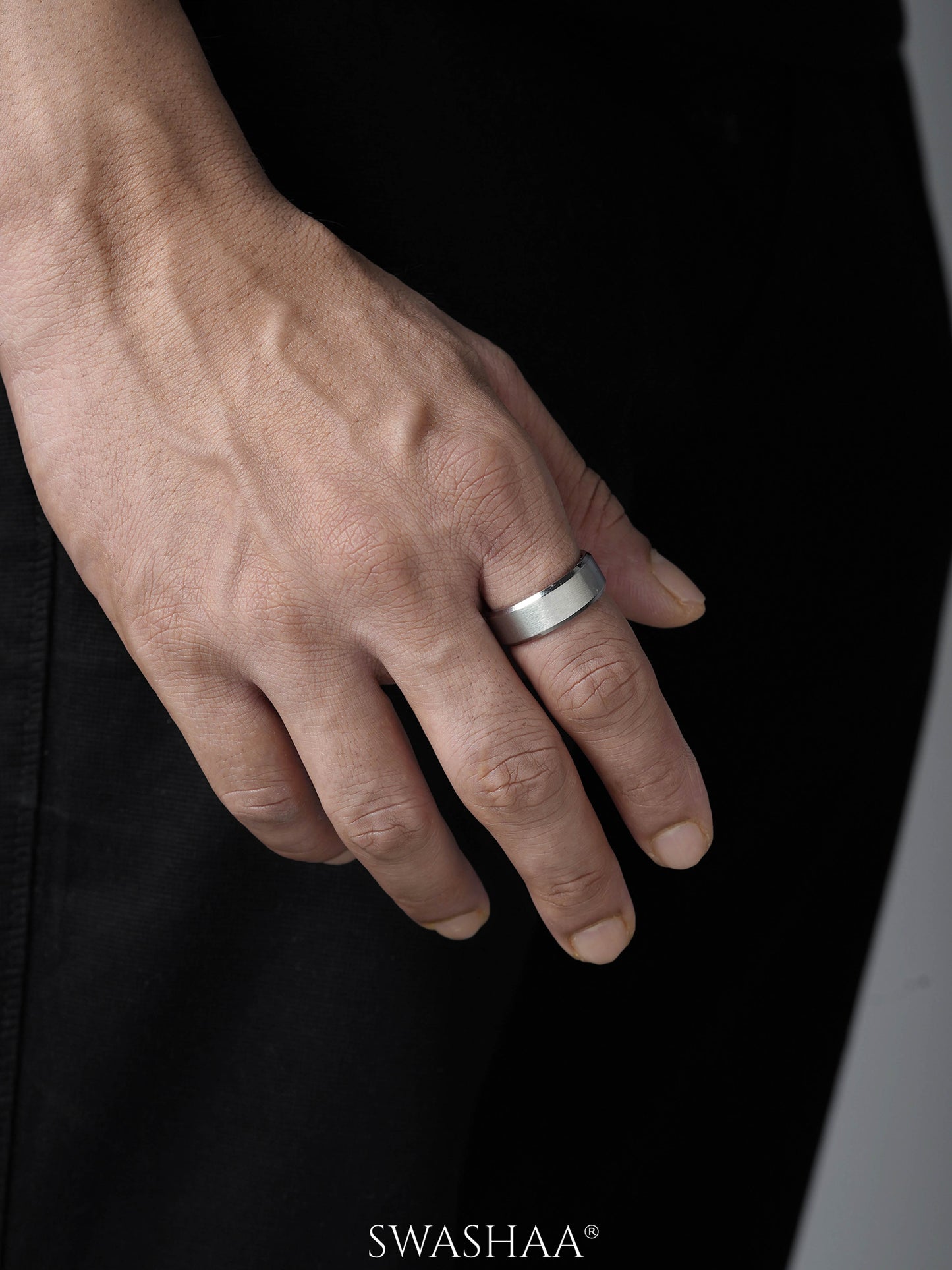 Sylvan Solid Silver Band Men's Ring