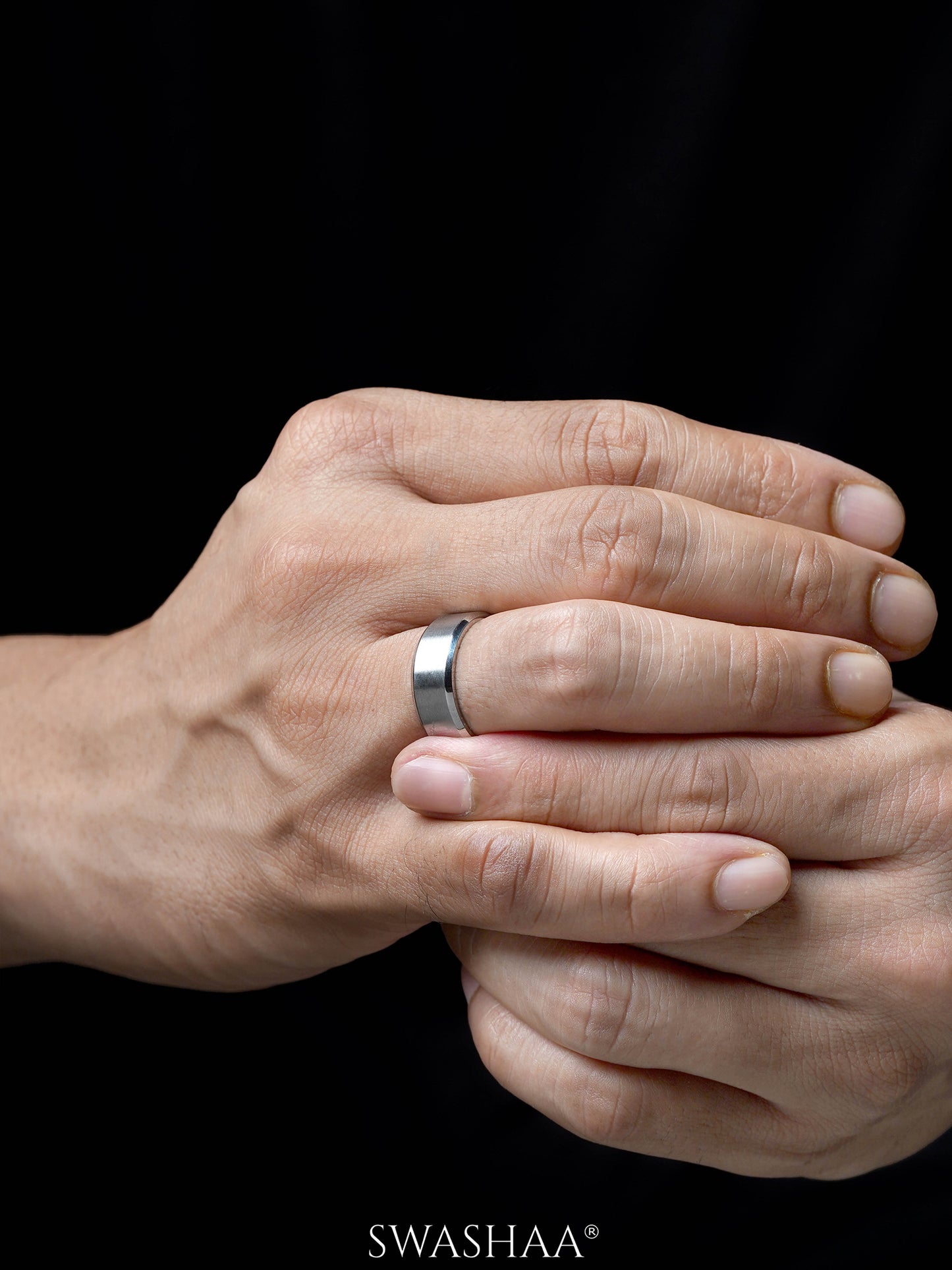 Sylvan Solid Silver Band Men's Ring