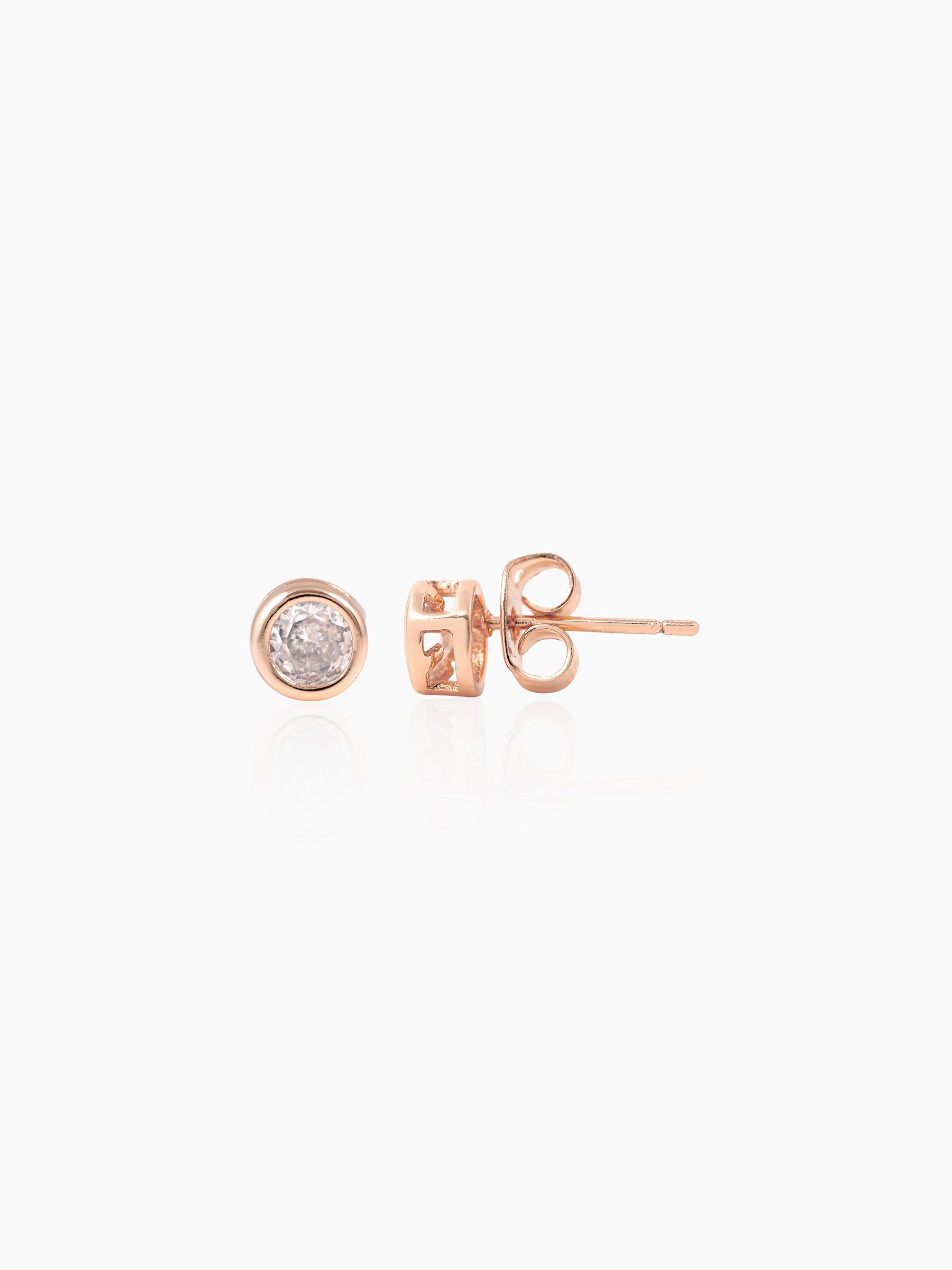 Taylor Diamond Rosegold Plated Men's Stud Earrings