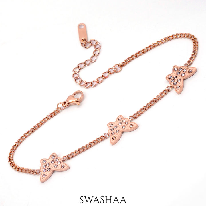 Tullia Butterfly Rosegold Plated Bracelet