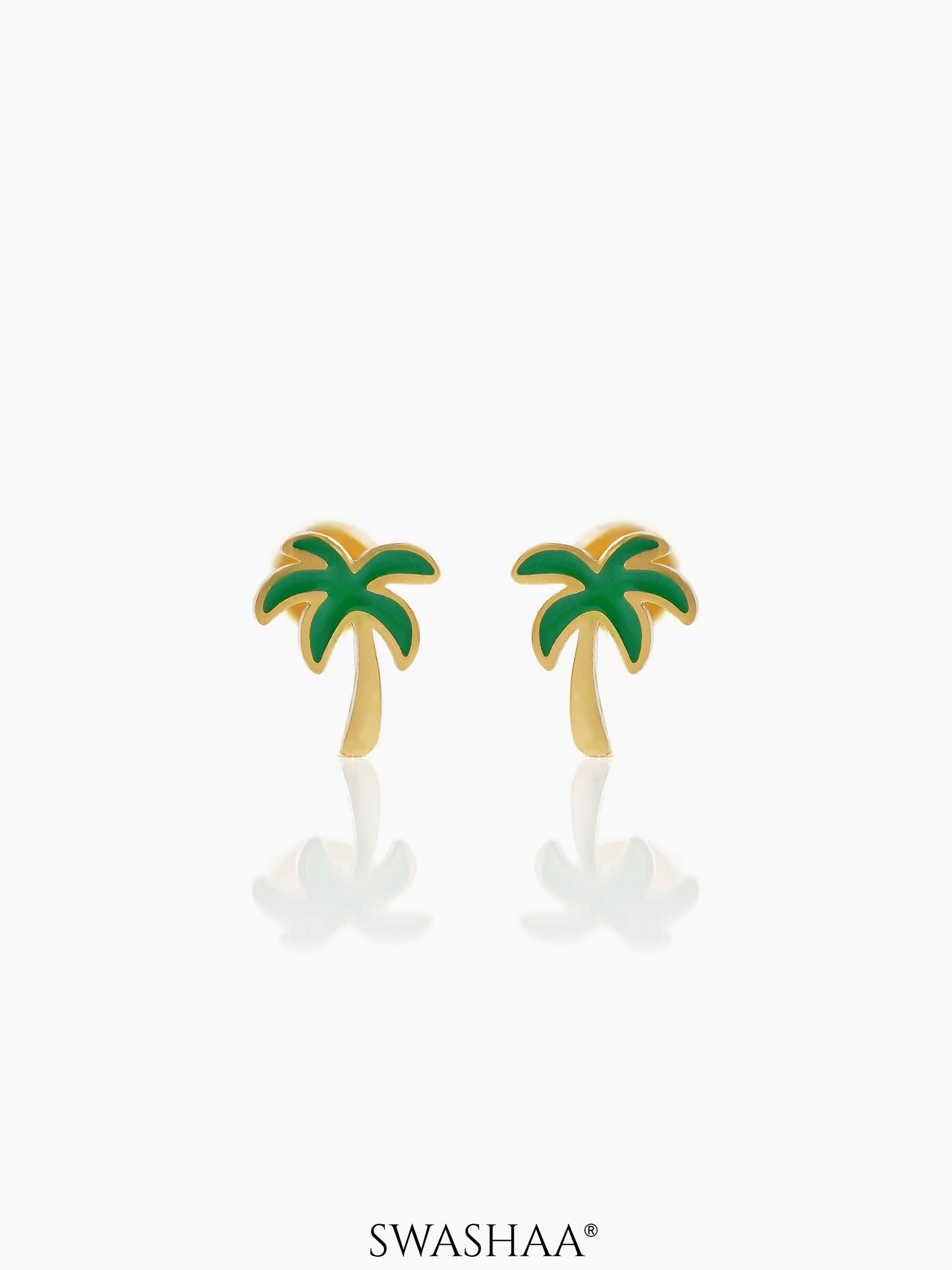 Tall Coconut 18K Gold Plated Kid's Earrings