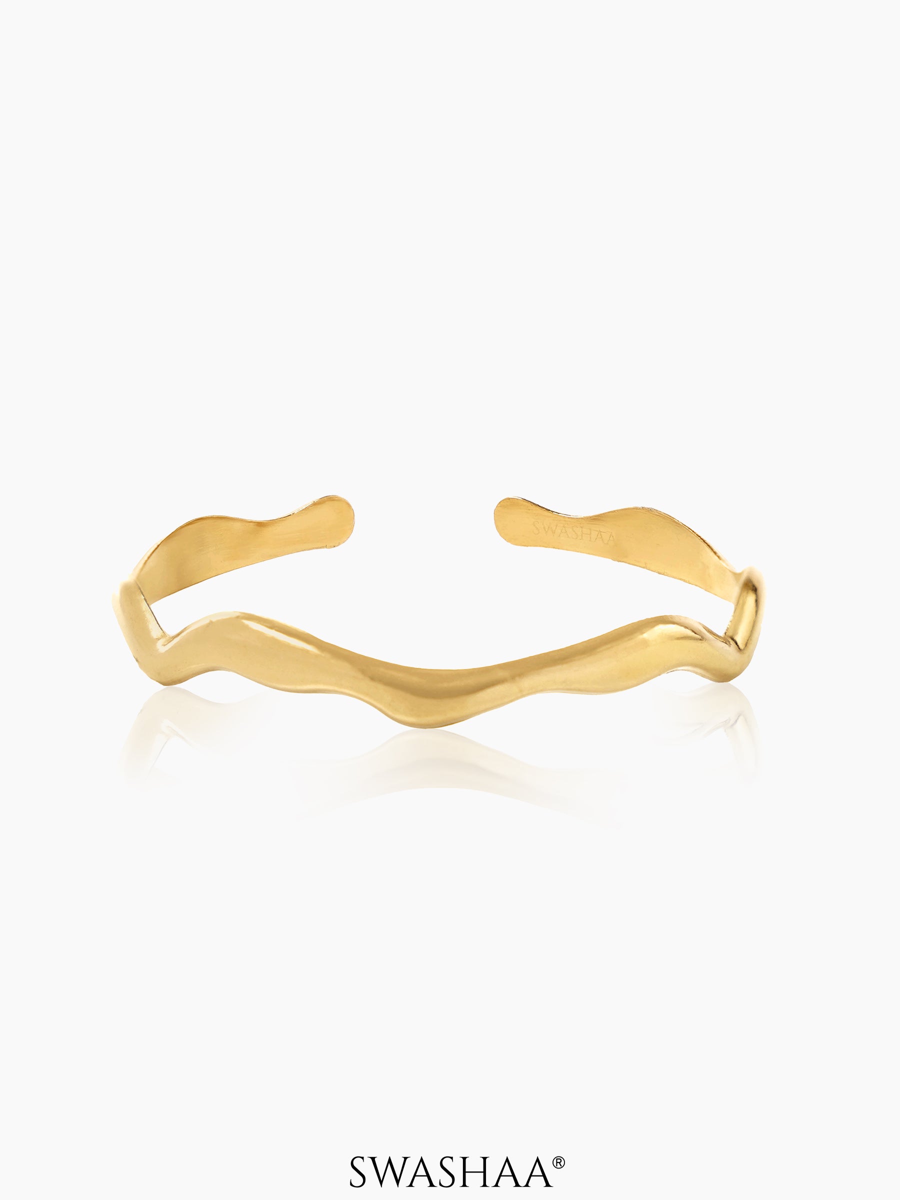 Tanis Wavey 18K Gold Plated Cuff Bracelet
