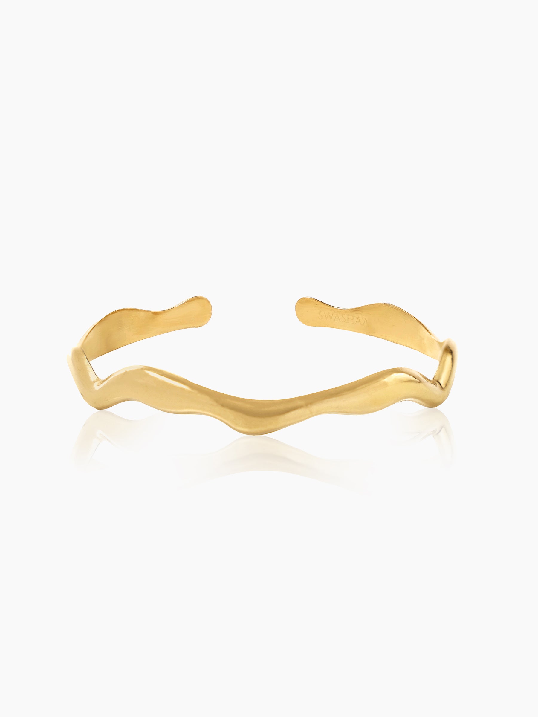 Tanis Wavey 18K Gold Plated Cuff Bracelet