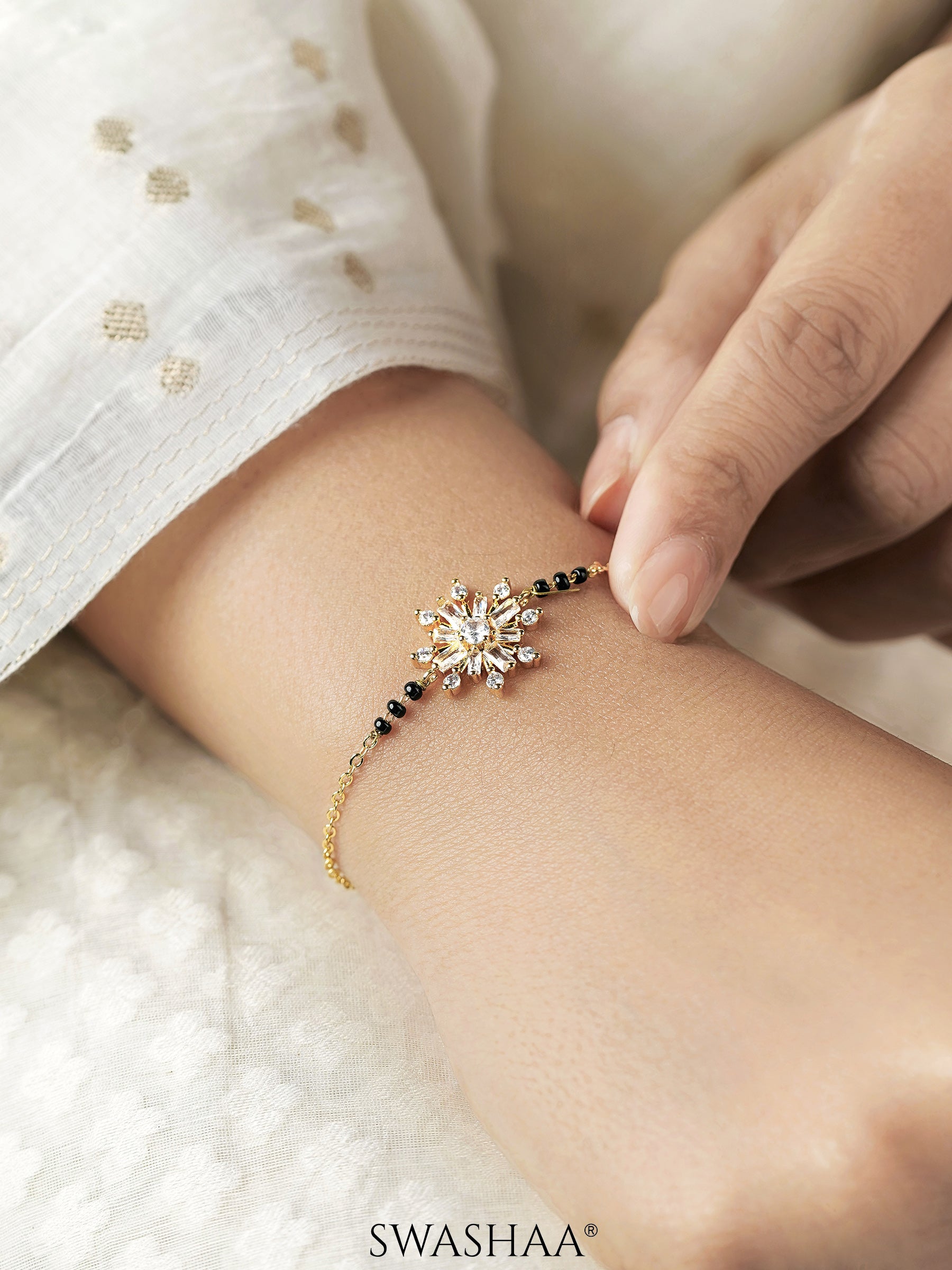 Tara Starbrust Pendant 14K Gold Plated Mangalsutra Bracelet