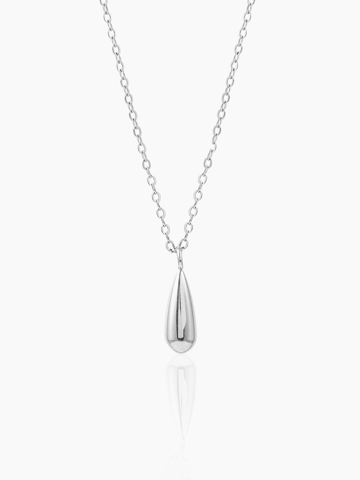 Tarana Teardrop Charm Silver Chain Pendant Necklace