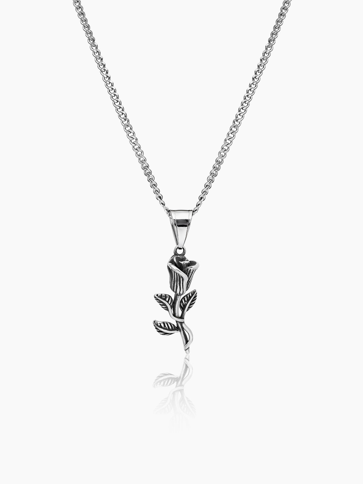 Tavien Rose Silver Men's Chain Pendant