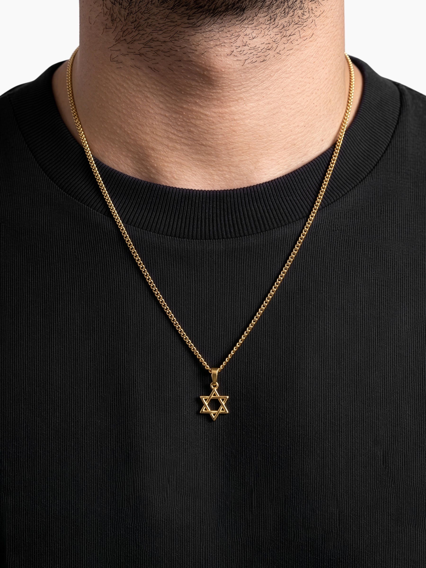 Tavik Hex Star 18K Gold Plated Men’s Chain Pendant - Swashaa