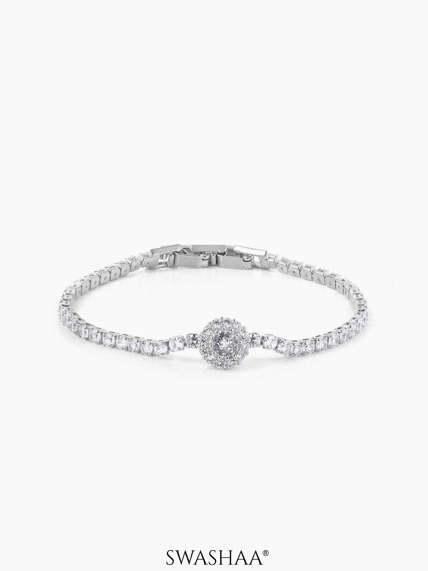 Teagan Shimmering Diamonds Silver Loose Bracelet