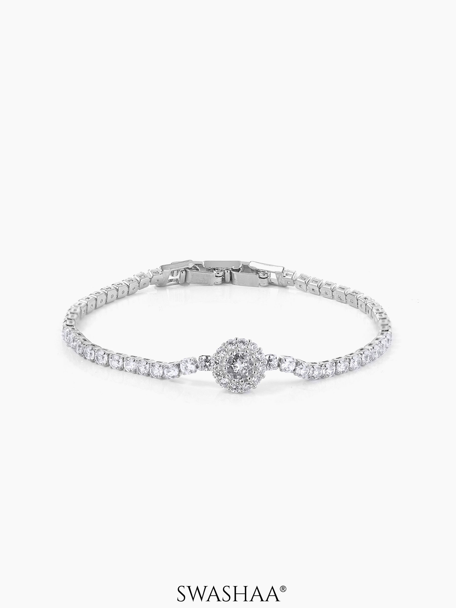 Teagan Shimmering Diamonds Silver Loose Bracelet