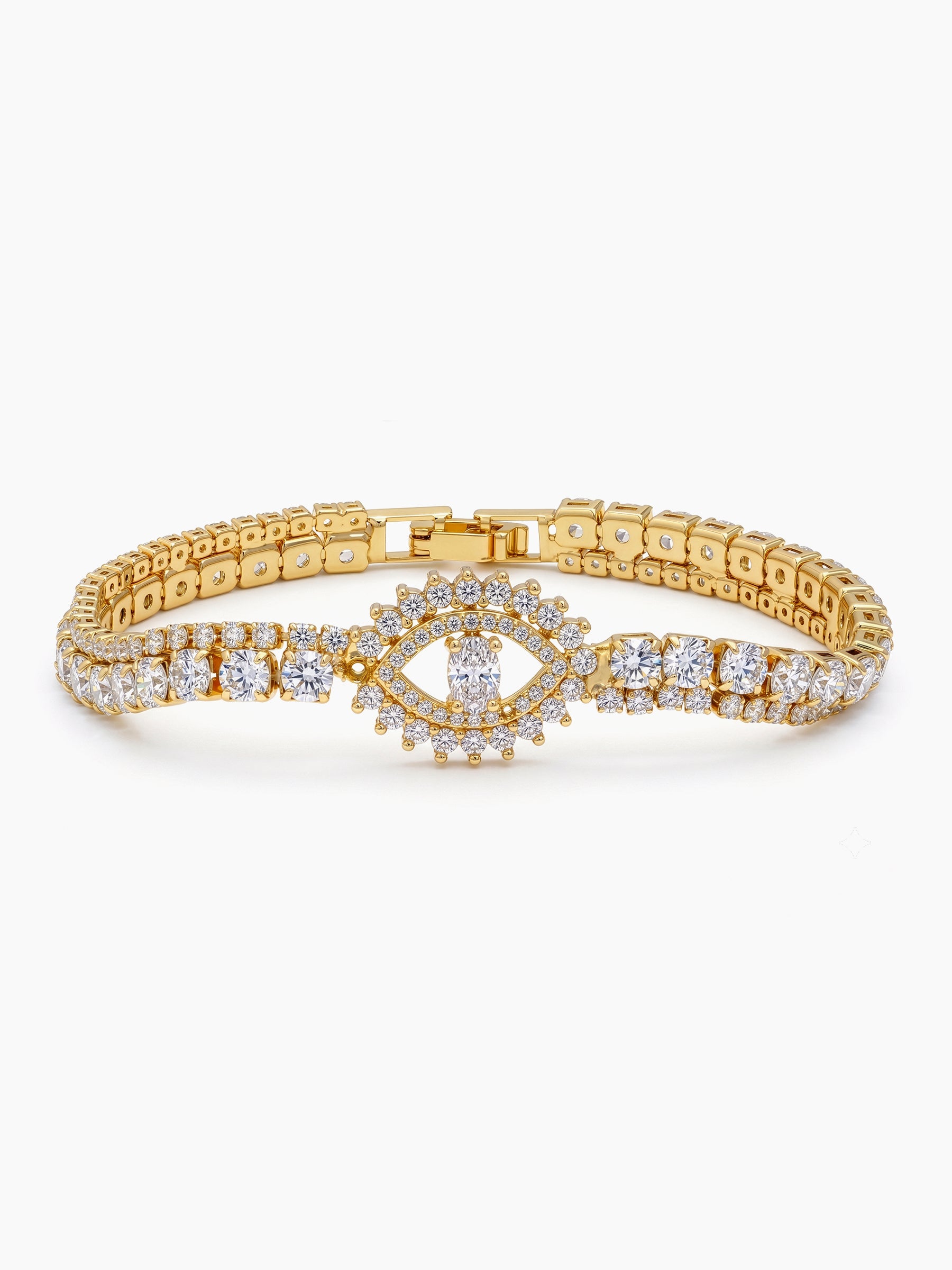 Tejas Diamond Eye 18K Gold Plated Diamond Tennis Rakhi