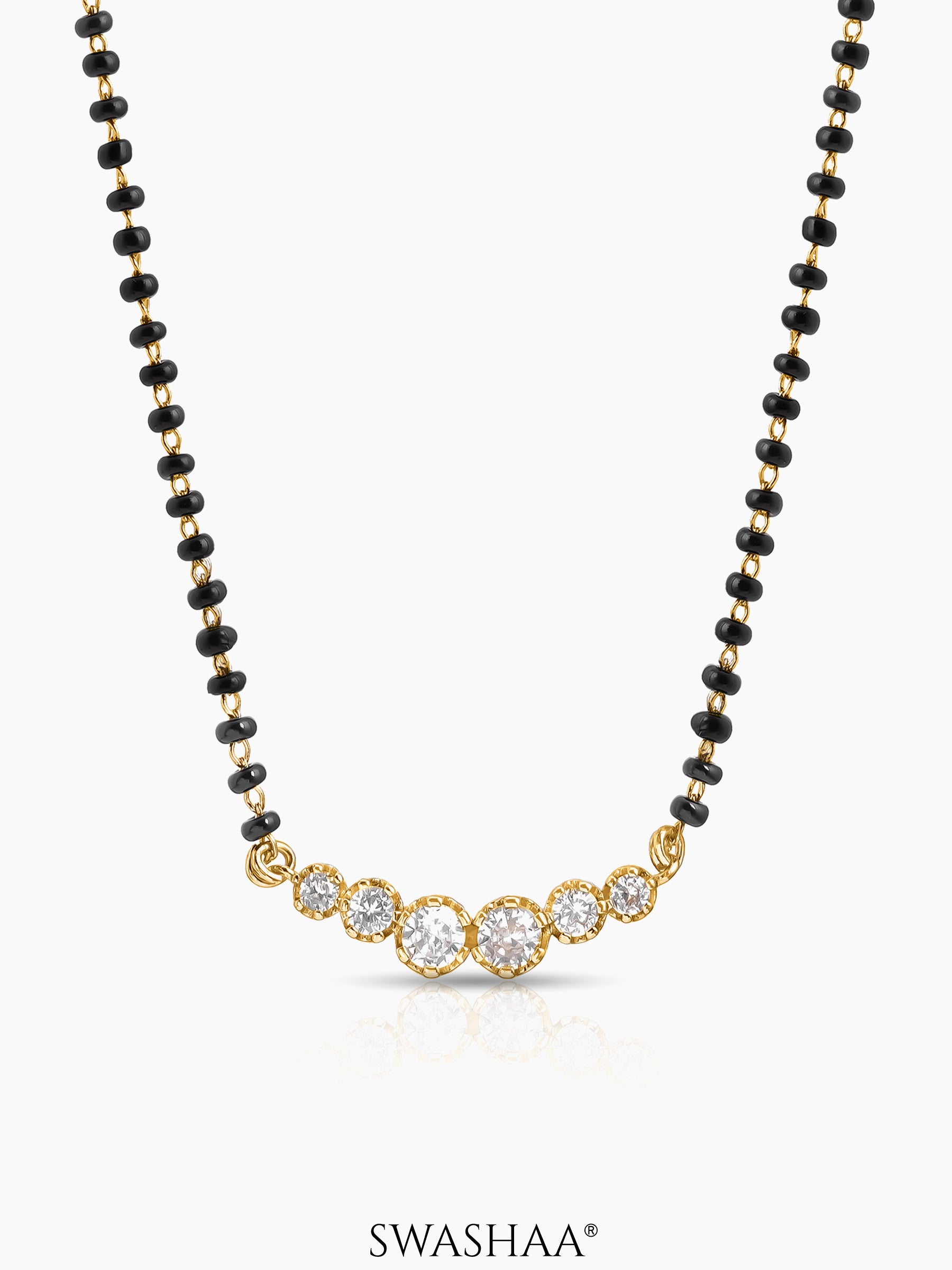 Tesha Five Round CZ Diamond Bar Mangalsutra