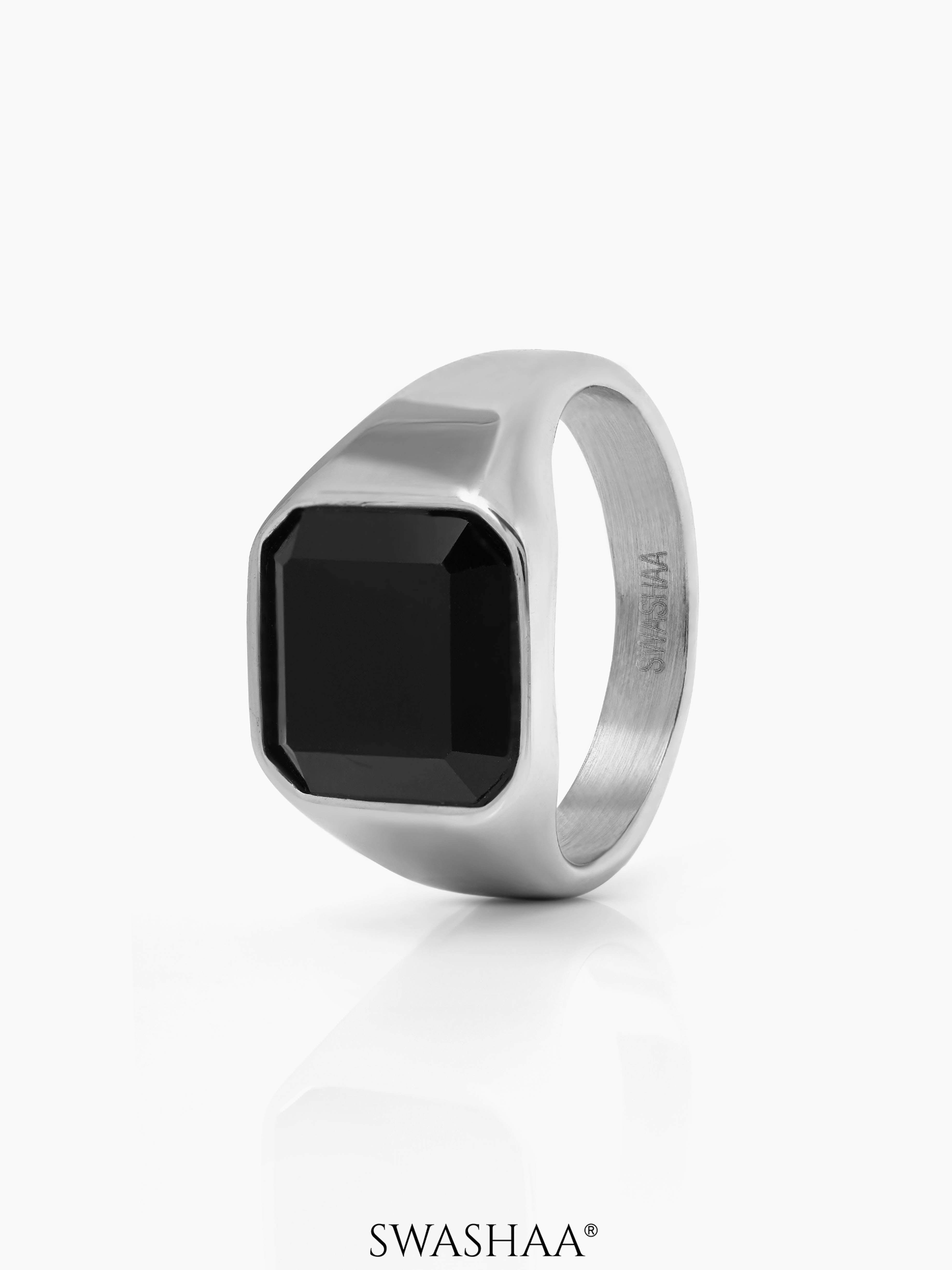 Thorne Black Stone Signet Men's Ring - Main Image