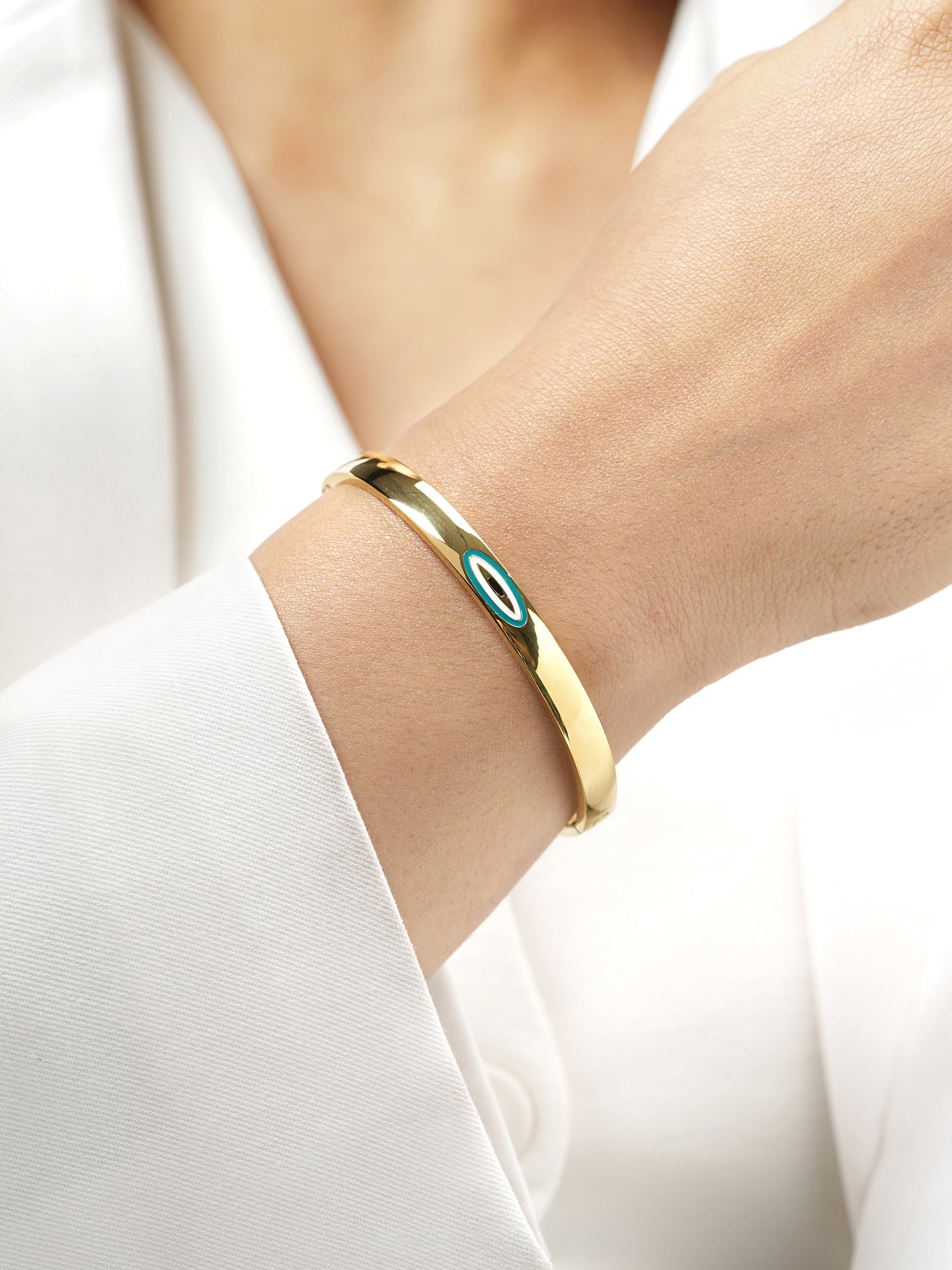 Timmy Evil Eye 18K Gold Plated Band Bracelet