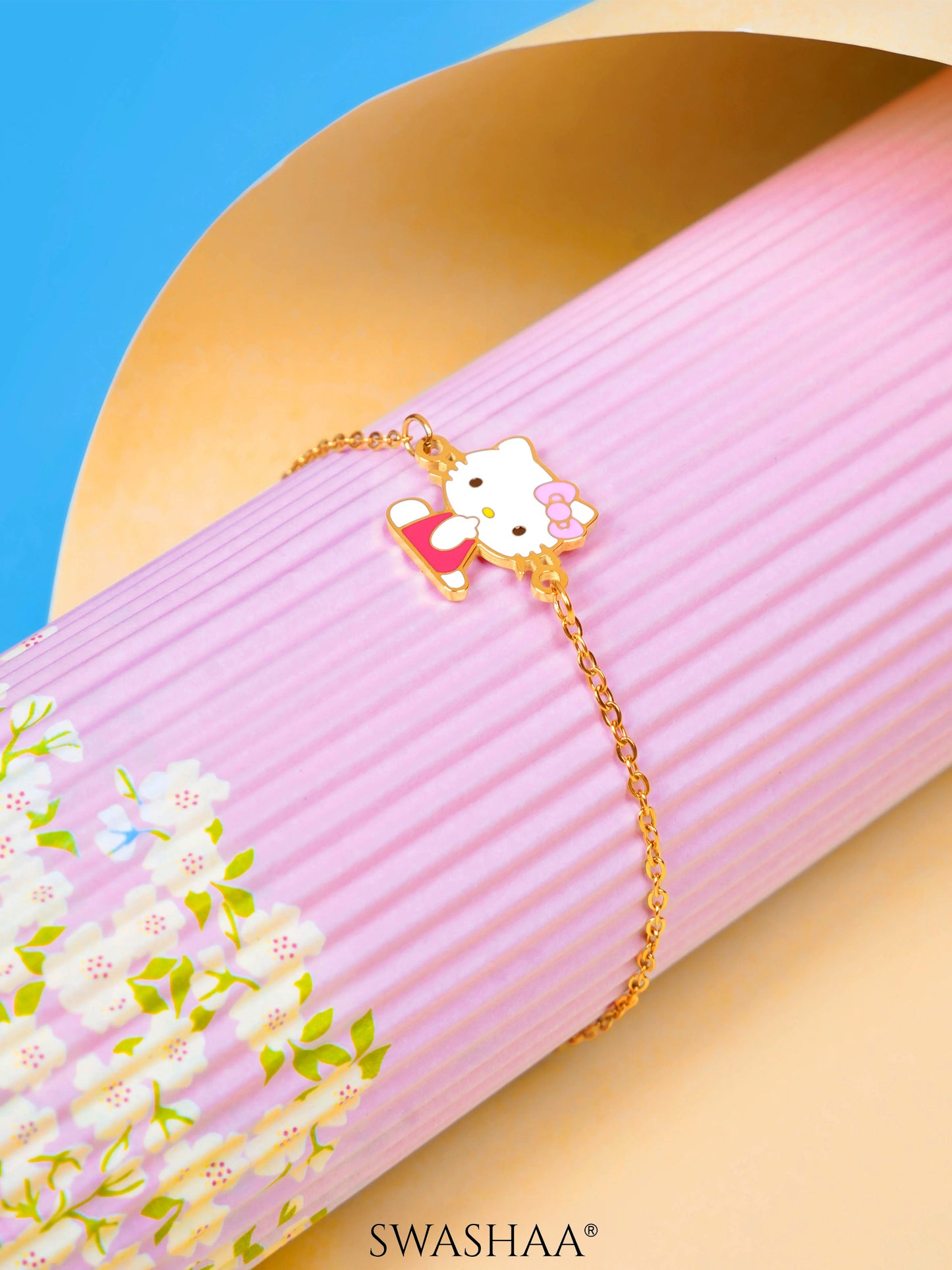 Tino Kitty Charm 18K Gold Plated Kid's Loose Bracelet