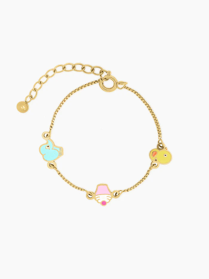 Tiny Cupcake Charm 18K Gold Plated Kid's Loose Bracelet