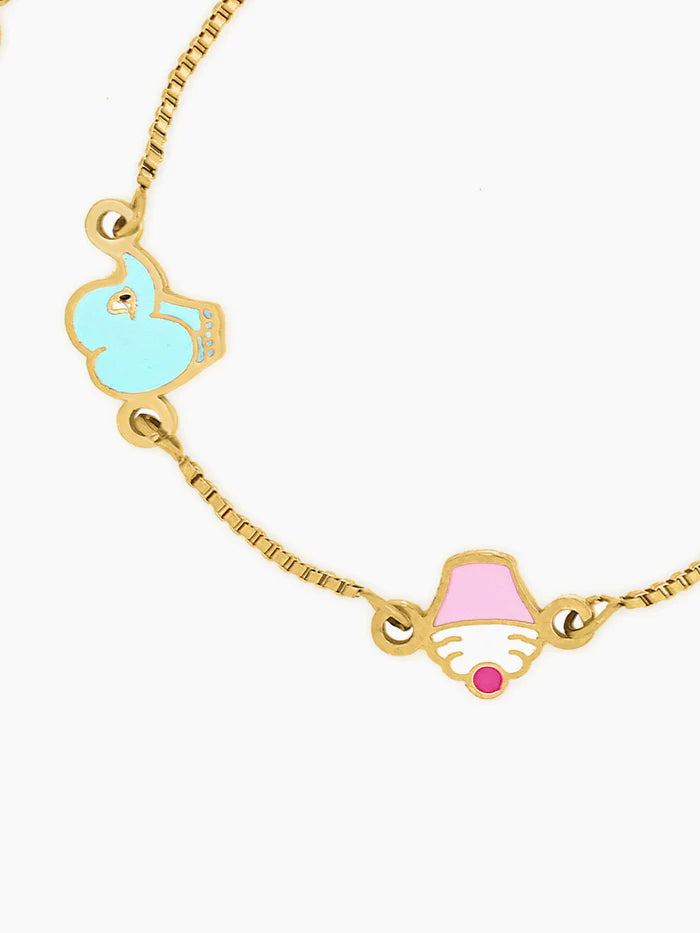 Tiny Cupcake Charm 18K Gold Plated Kid's Loose Bracelet