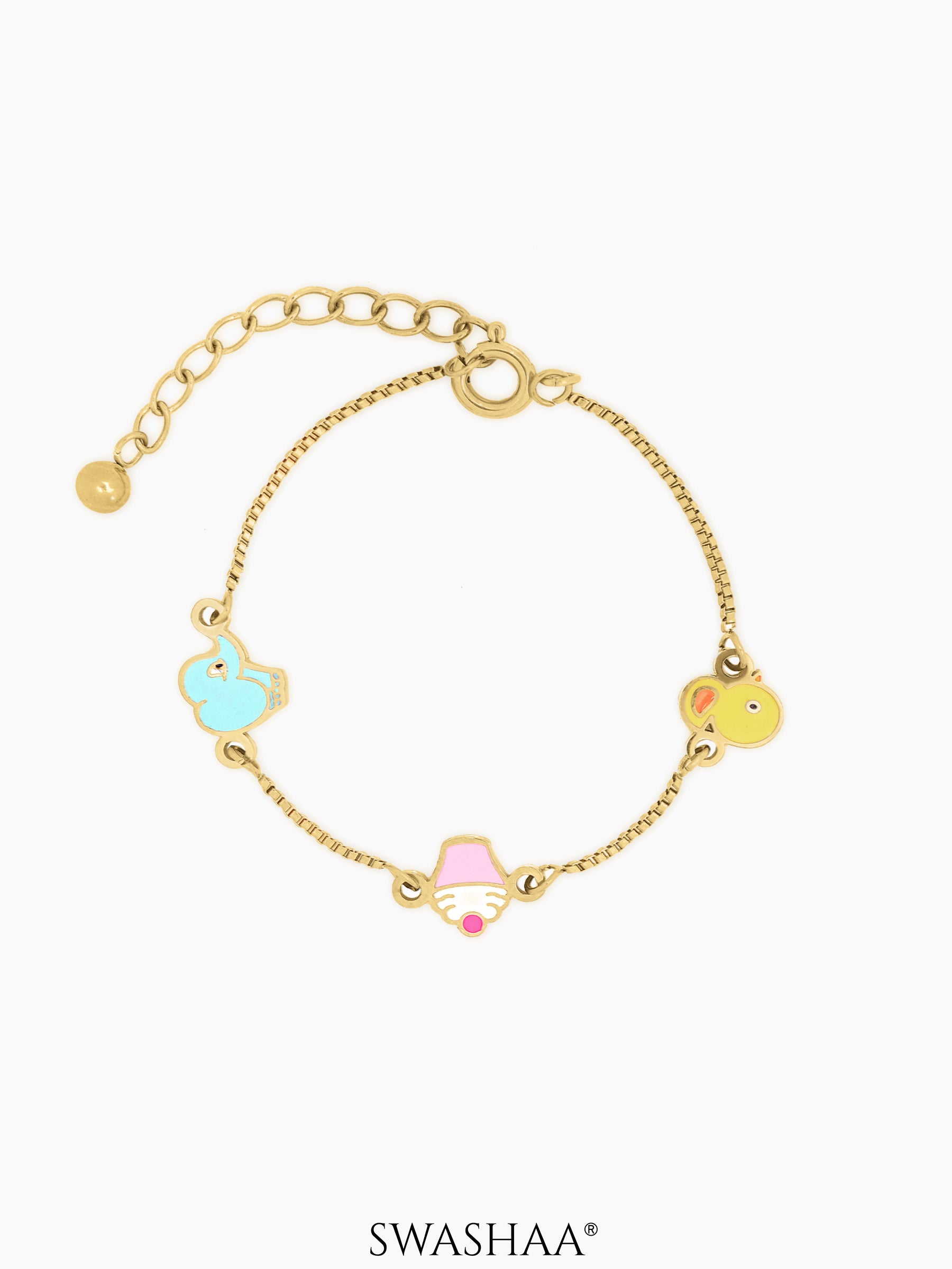 Tiny Cupcake Charm 18K Gold Plated Kid's Loose Bracelet