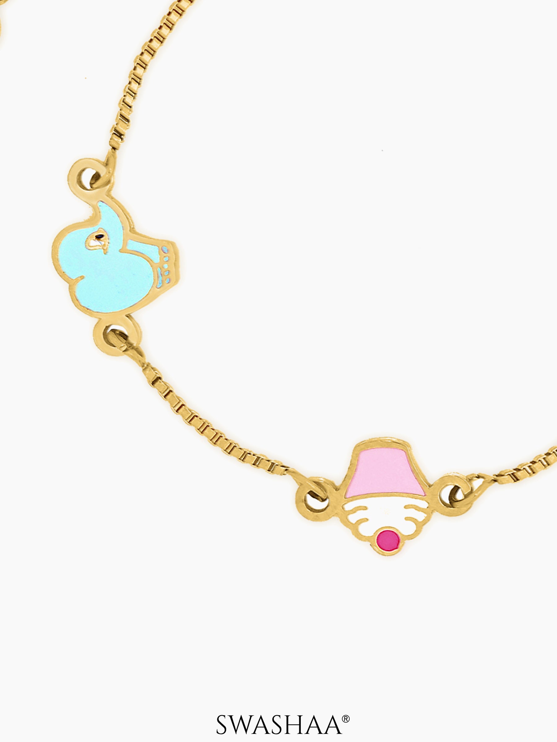 Tiny Cupcake Charm 18K Gold Plated Kid's Loose Bracelet