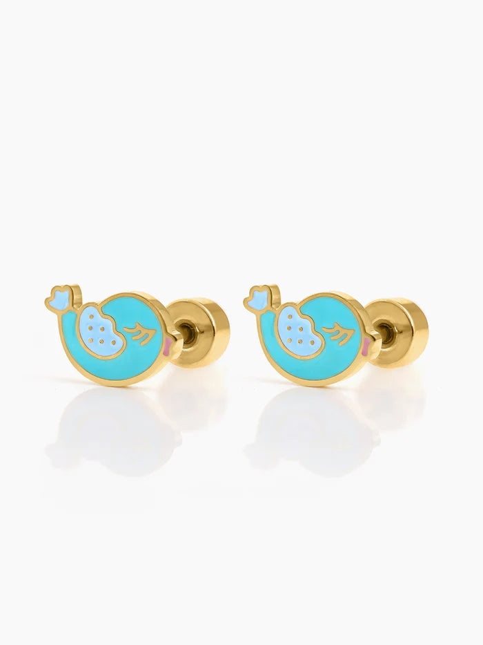 Tippy Bird Charm 18K Gold Plated Kid's Stud Earrings