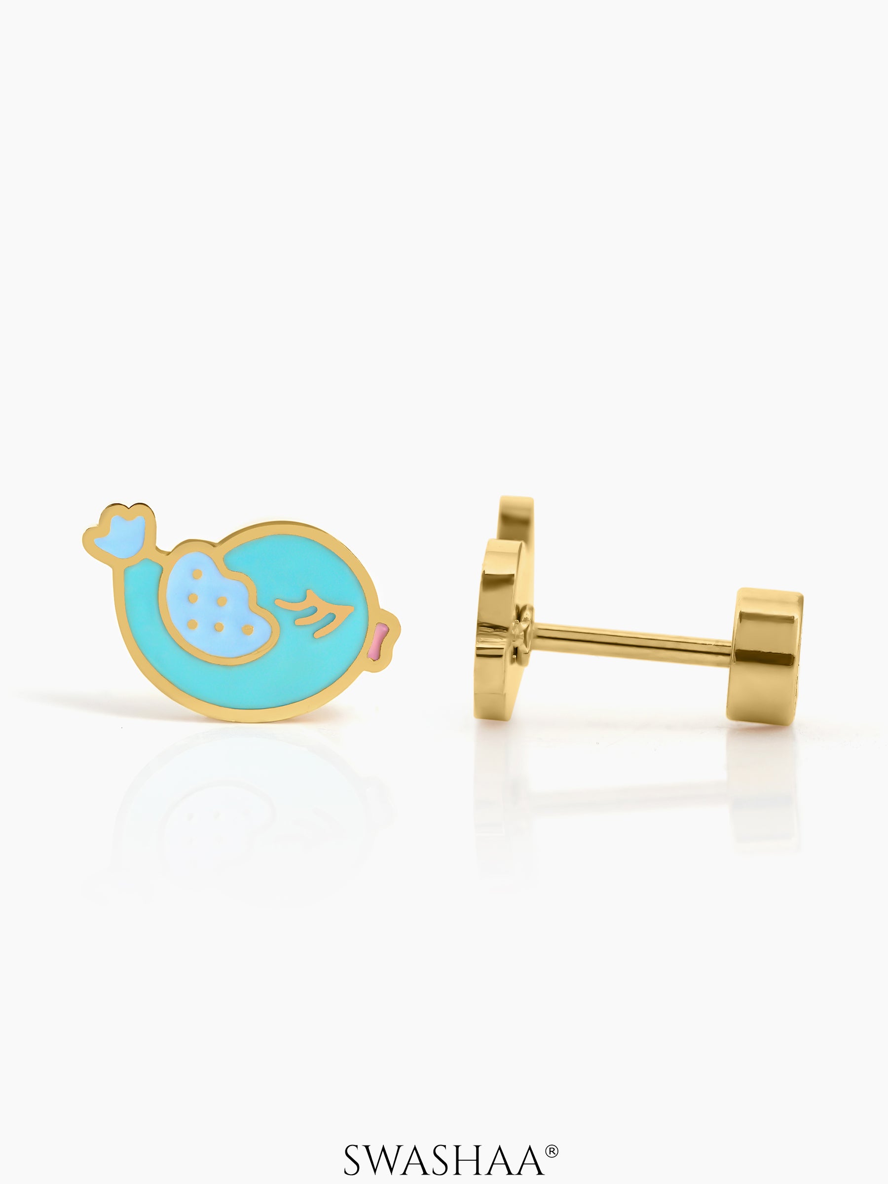 Tippy Bird 18K Gold Plated Kid's Earrings