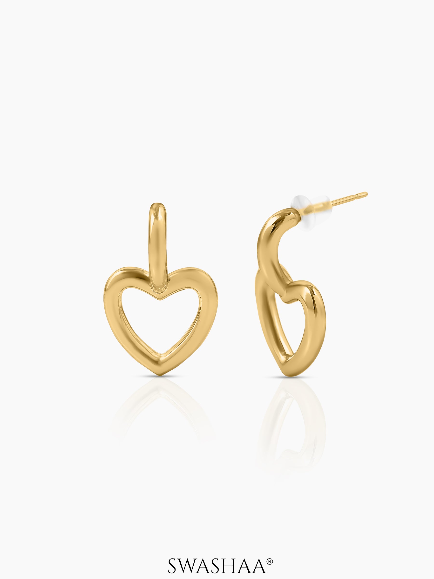 Titus Heart 18K Gold Plated Drop Earrings