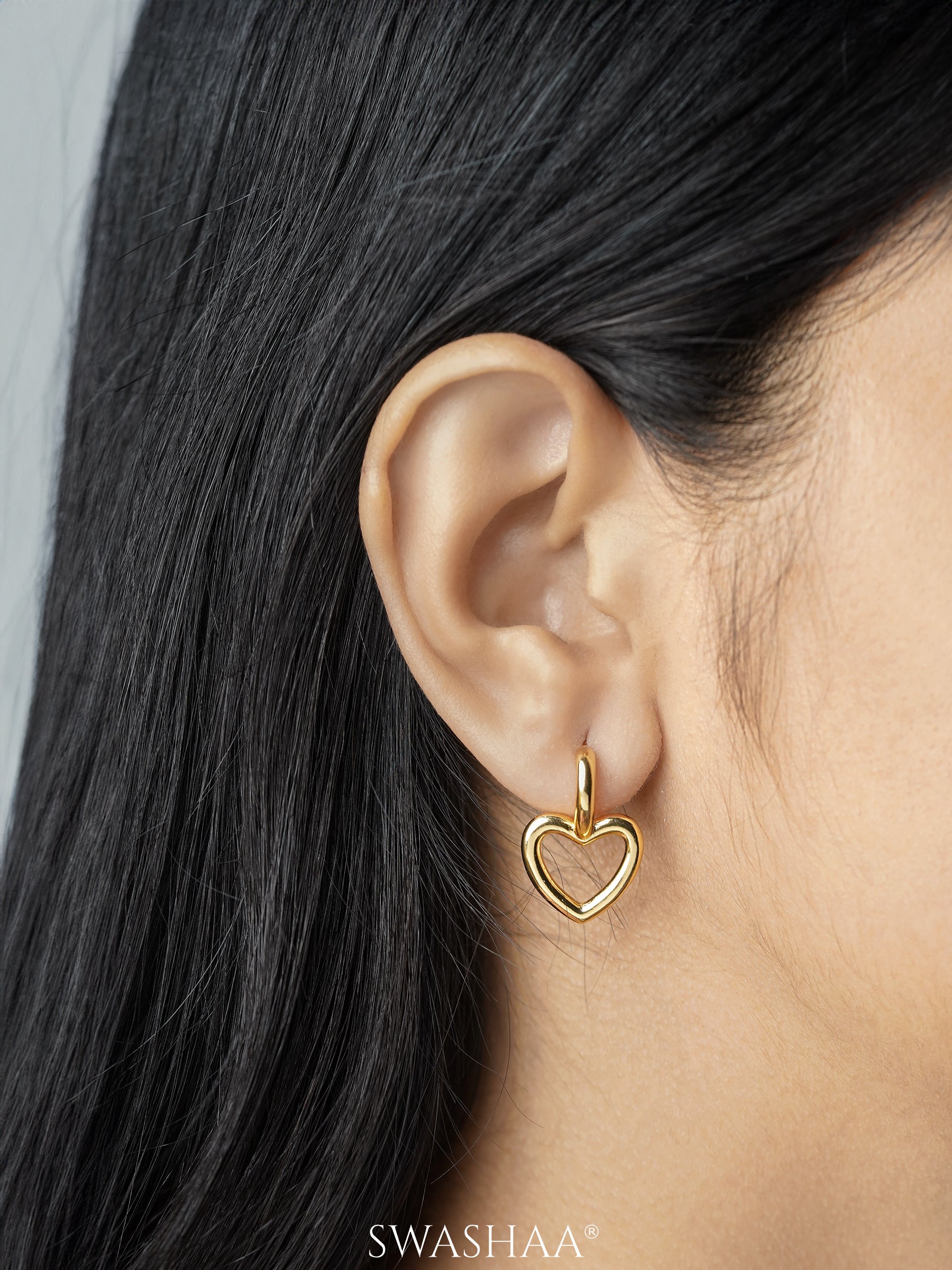 Titus Heart 18K Gold Plated Drop Earrings