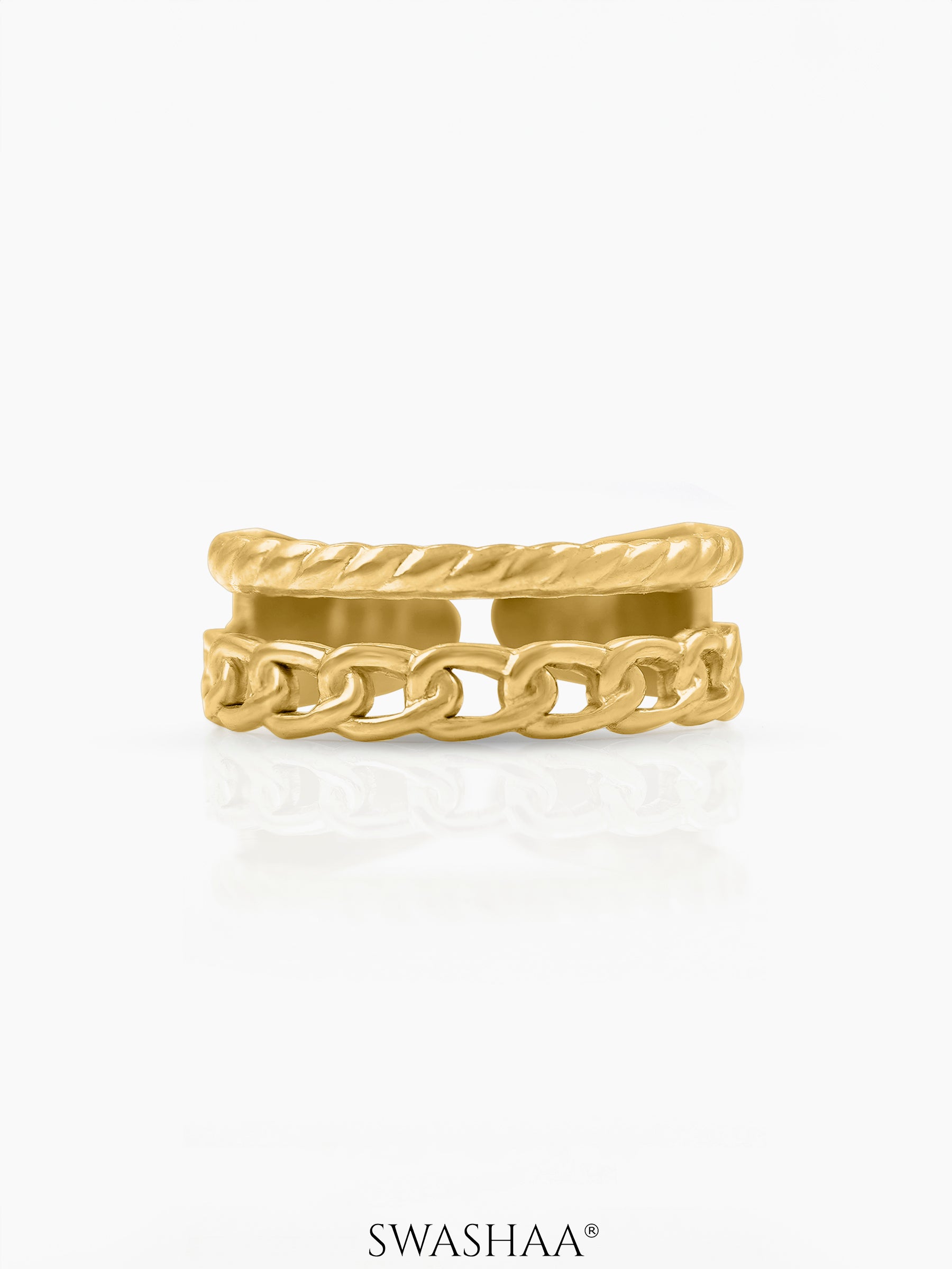 Tonia Chain Link 18K Gold Plated Ring