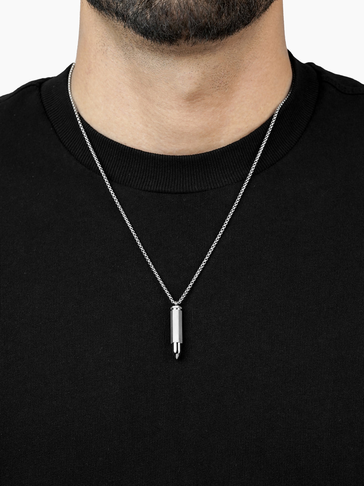 Tork Bullet Silver Men's Chain Pendant