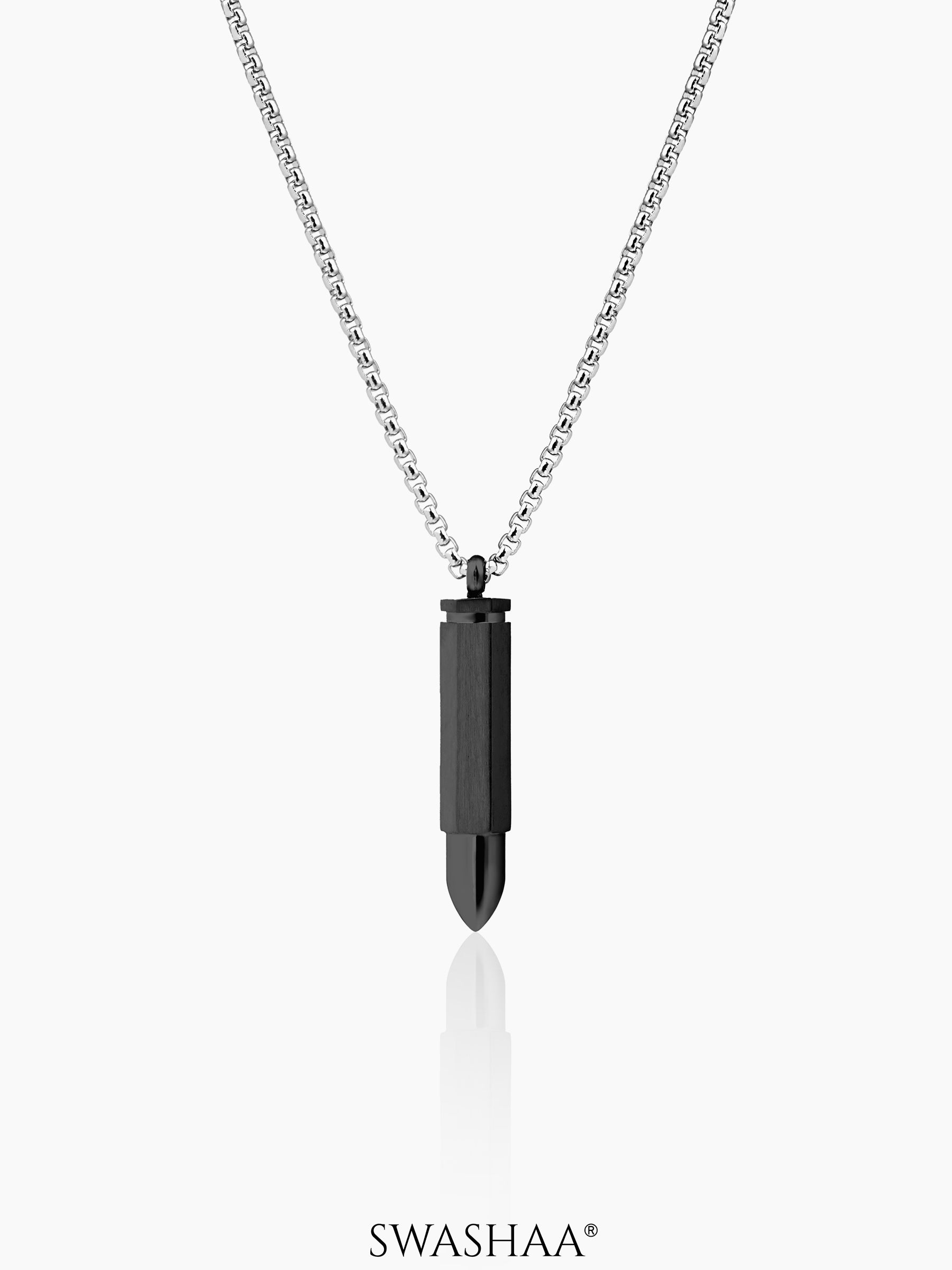Tork Bullet Black-Silver Men's Chain Pendant