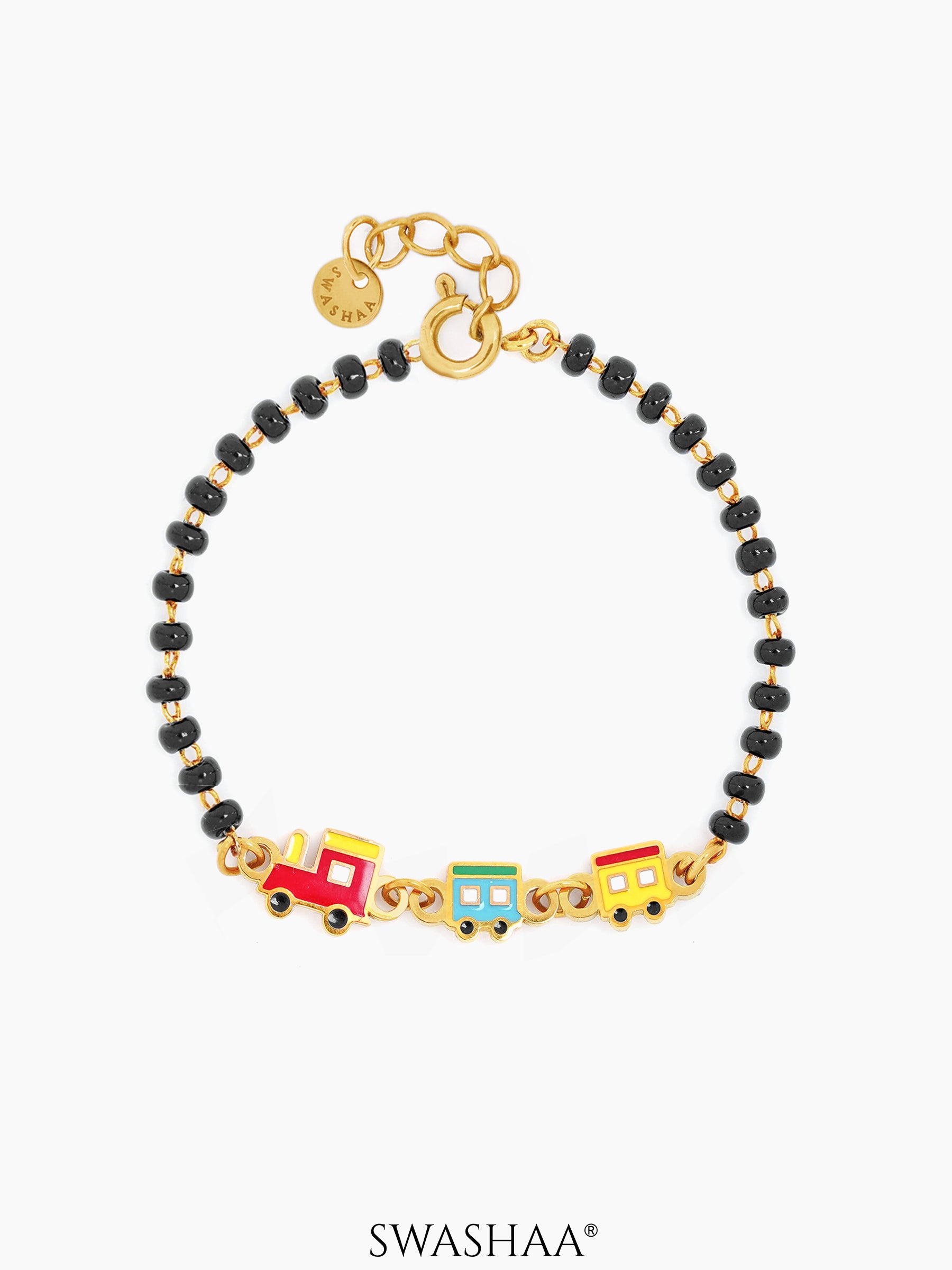 Toy Train Charms 18K Gold Plated Kid's Nazariya Loose Bracelet