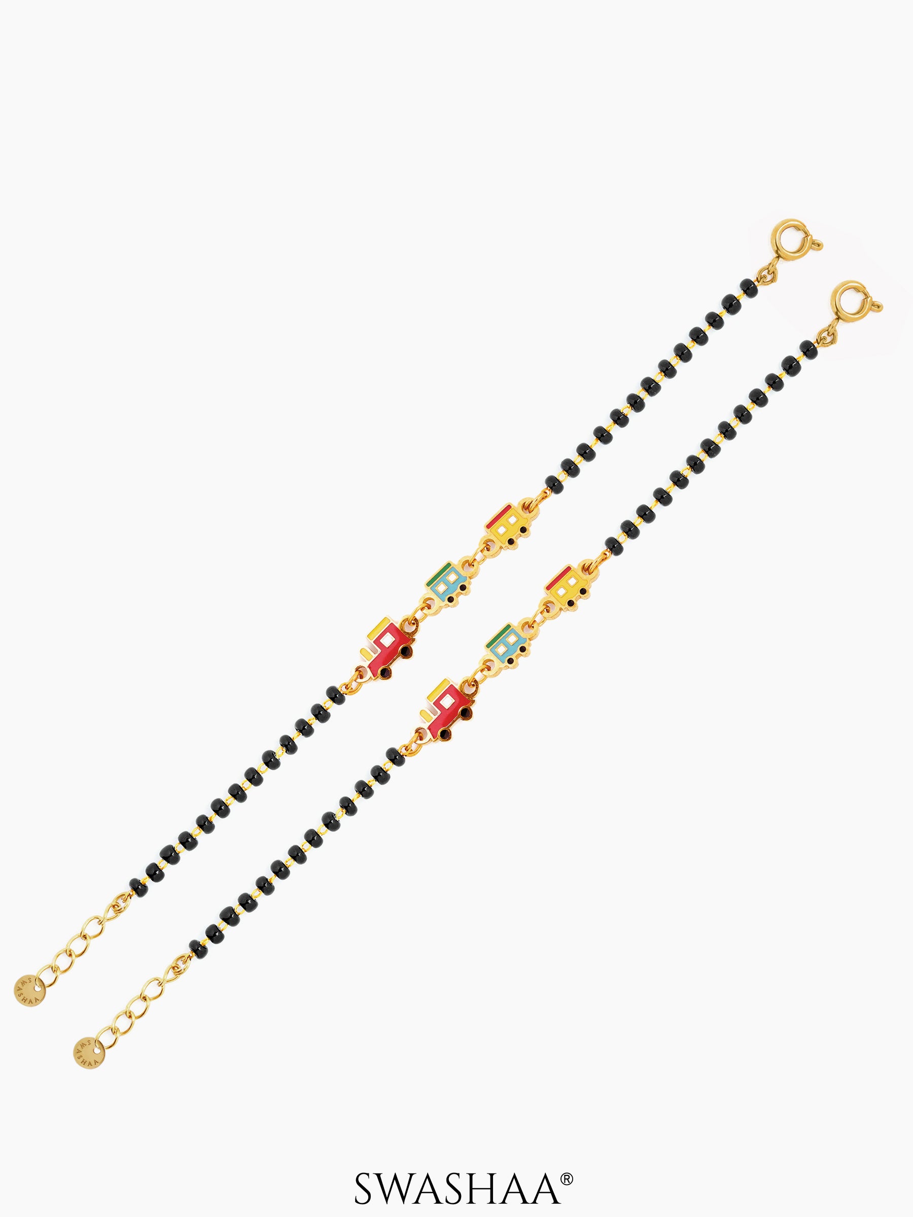 Toy Train Charms 18K Gold Plated Kid's Nazariya Loose Bracelet