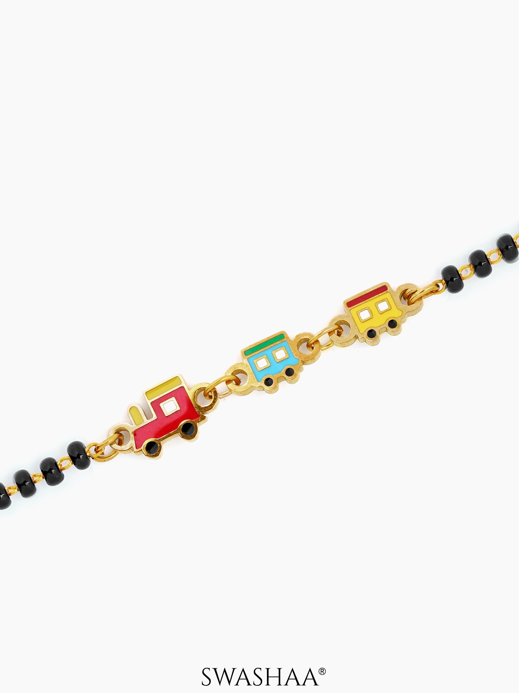 Toy Train Charms 18K Gold Plated Kid's Nazariya Loose Bracelet