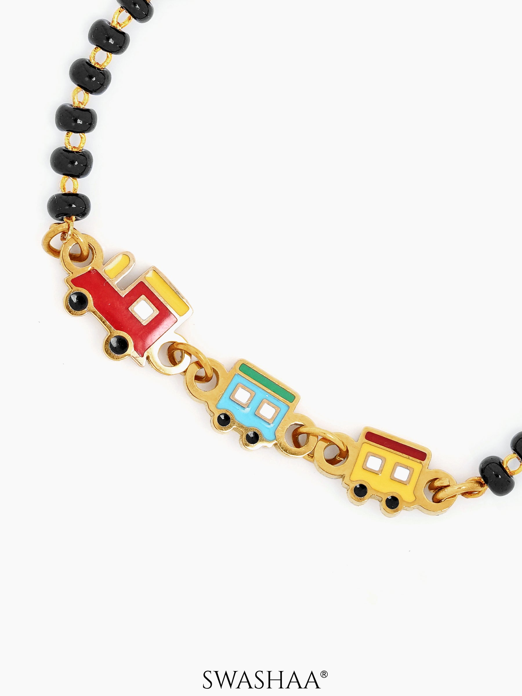 Toy Train Charms 18K Gold Plated Kid's Nazariya Loose Bracelet