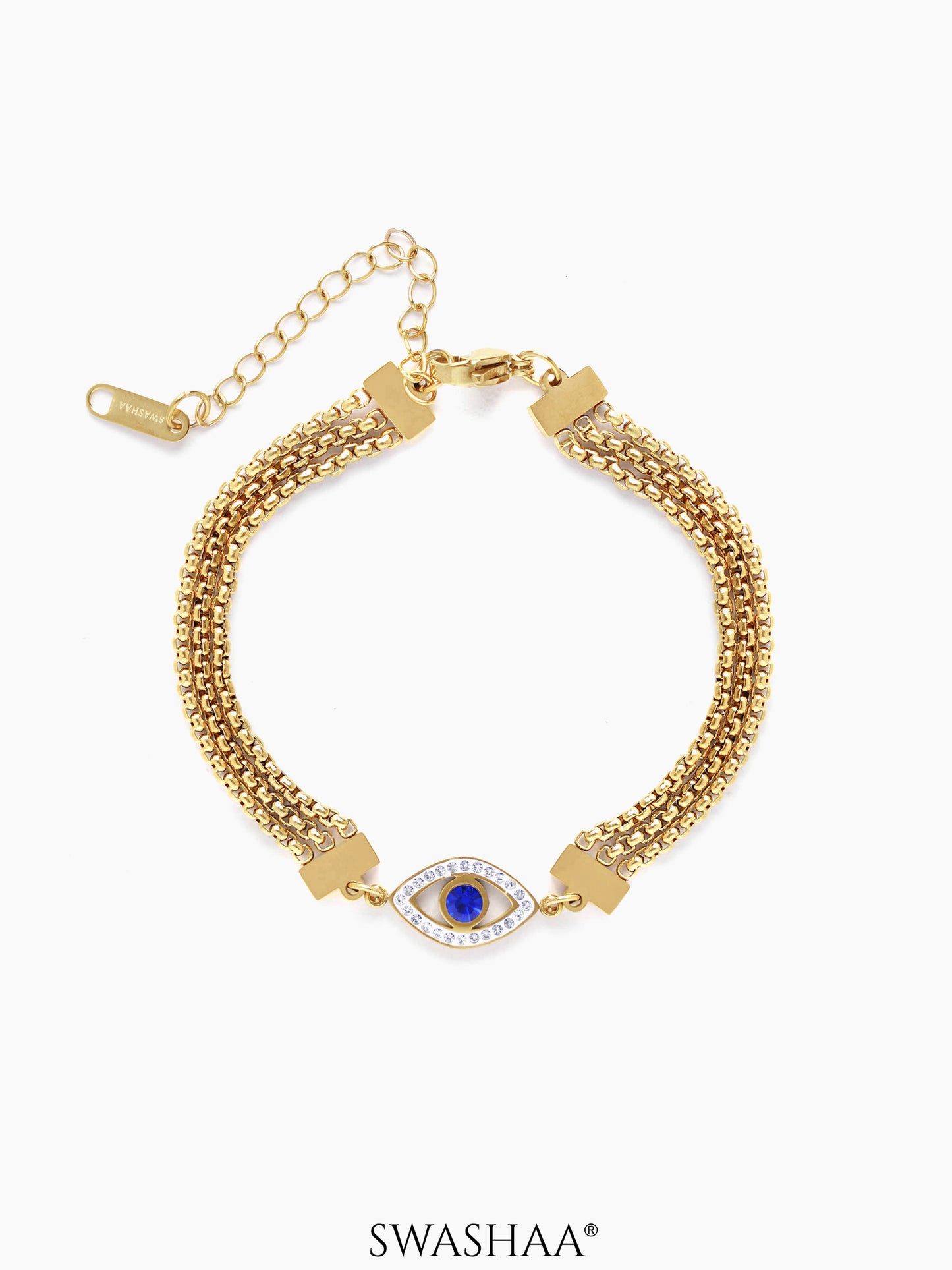 Trinity Eye 18K Gold Plated Bracelet