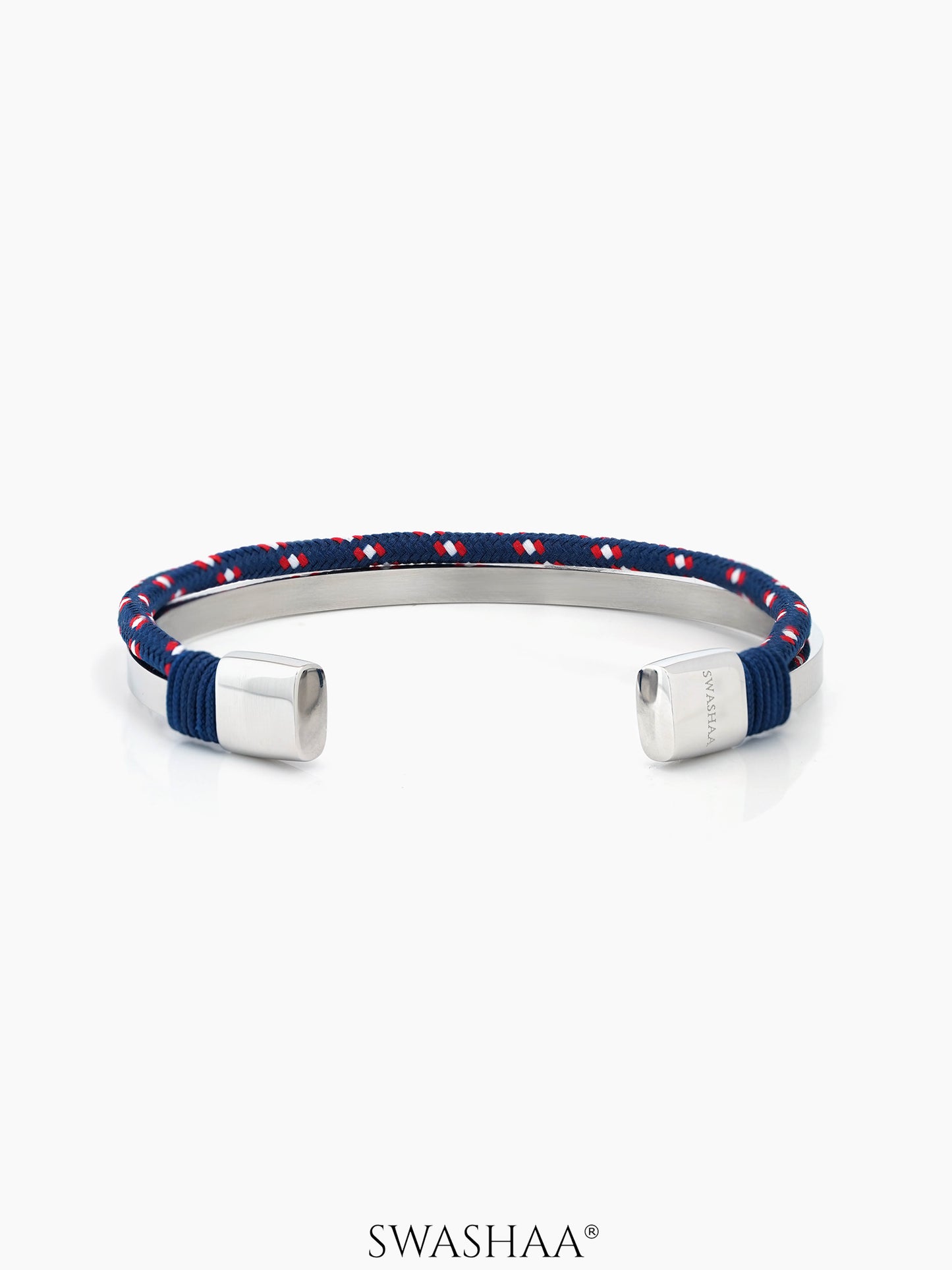 Unan Blue Red Men's Braided Rope Cuff Bracelet