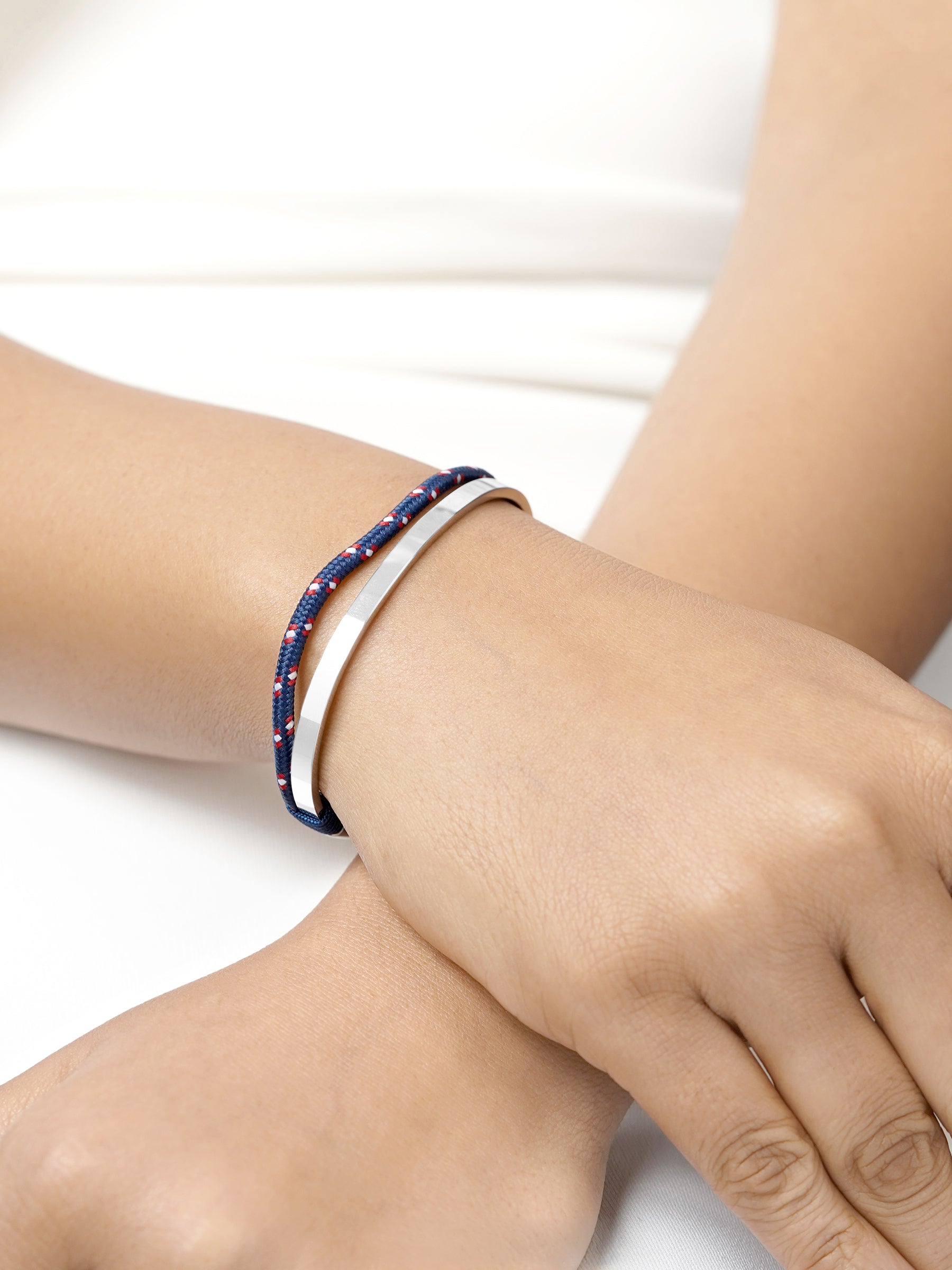 Unan Blue Red Rope Cuff Bracelet