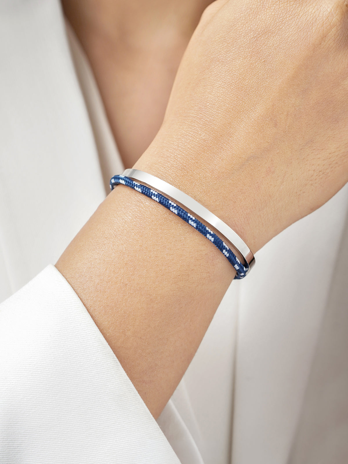Unan Blue White Rope Cuff Bracelet