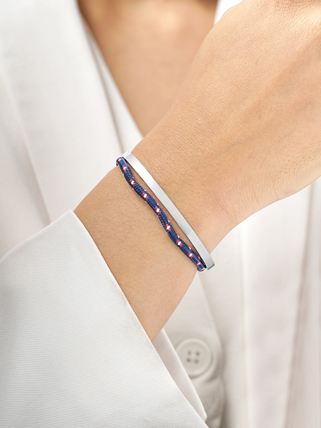 Unan Blue Red Rope Cuff Bracelet