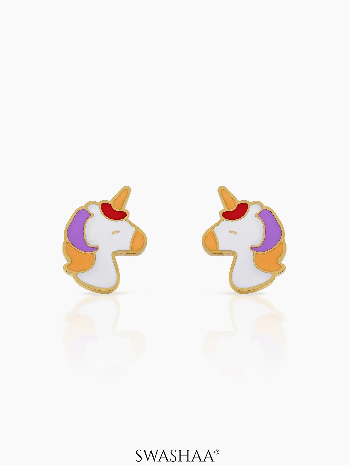UniPop Unicorn 18K Gold Plated Kids Stud Earrings