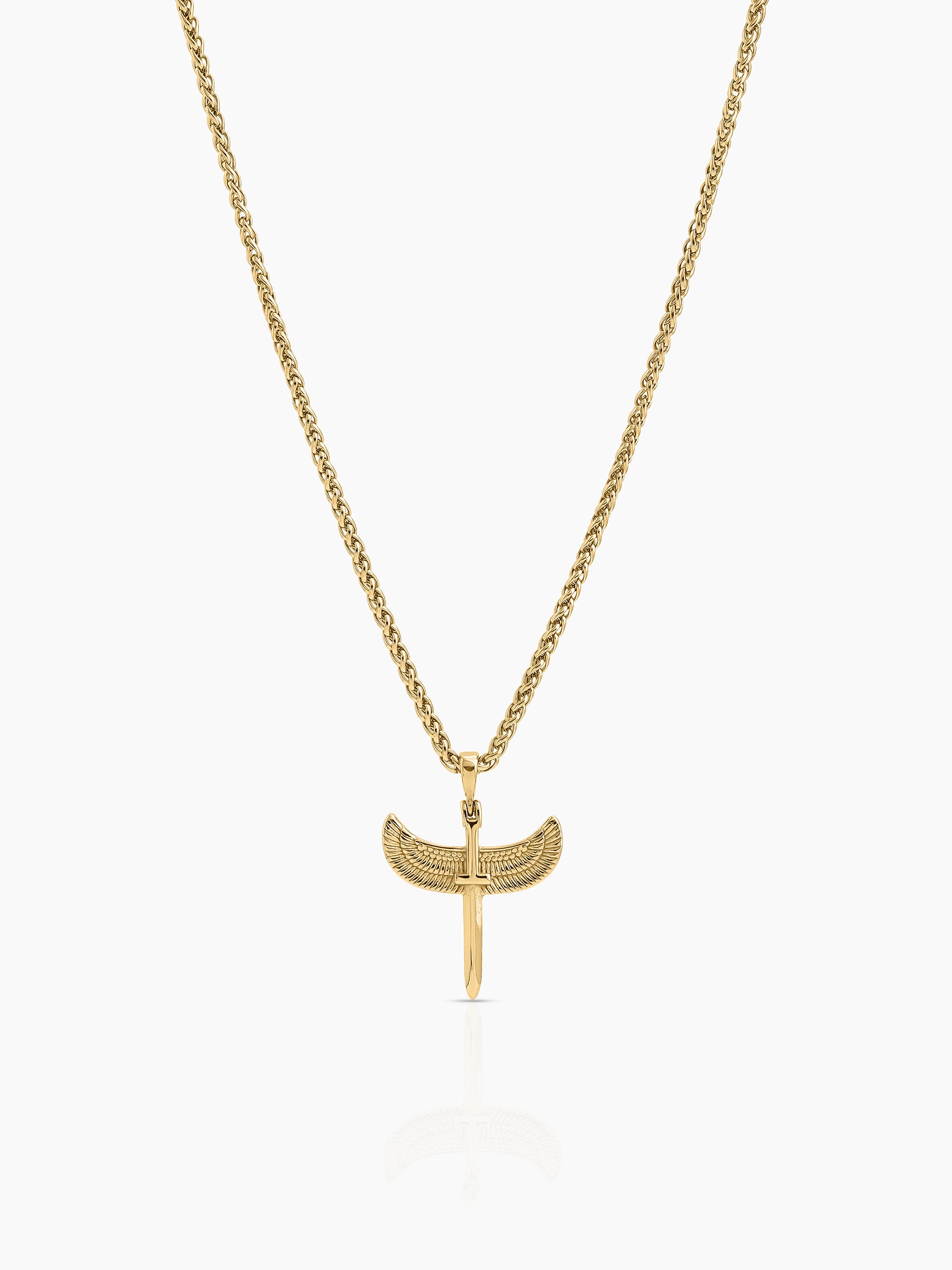 Vaelor winged sword 18K Gold Plated Men’s Chain Pendant - Swashaa
